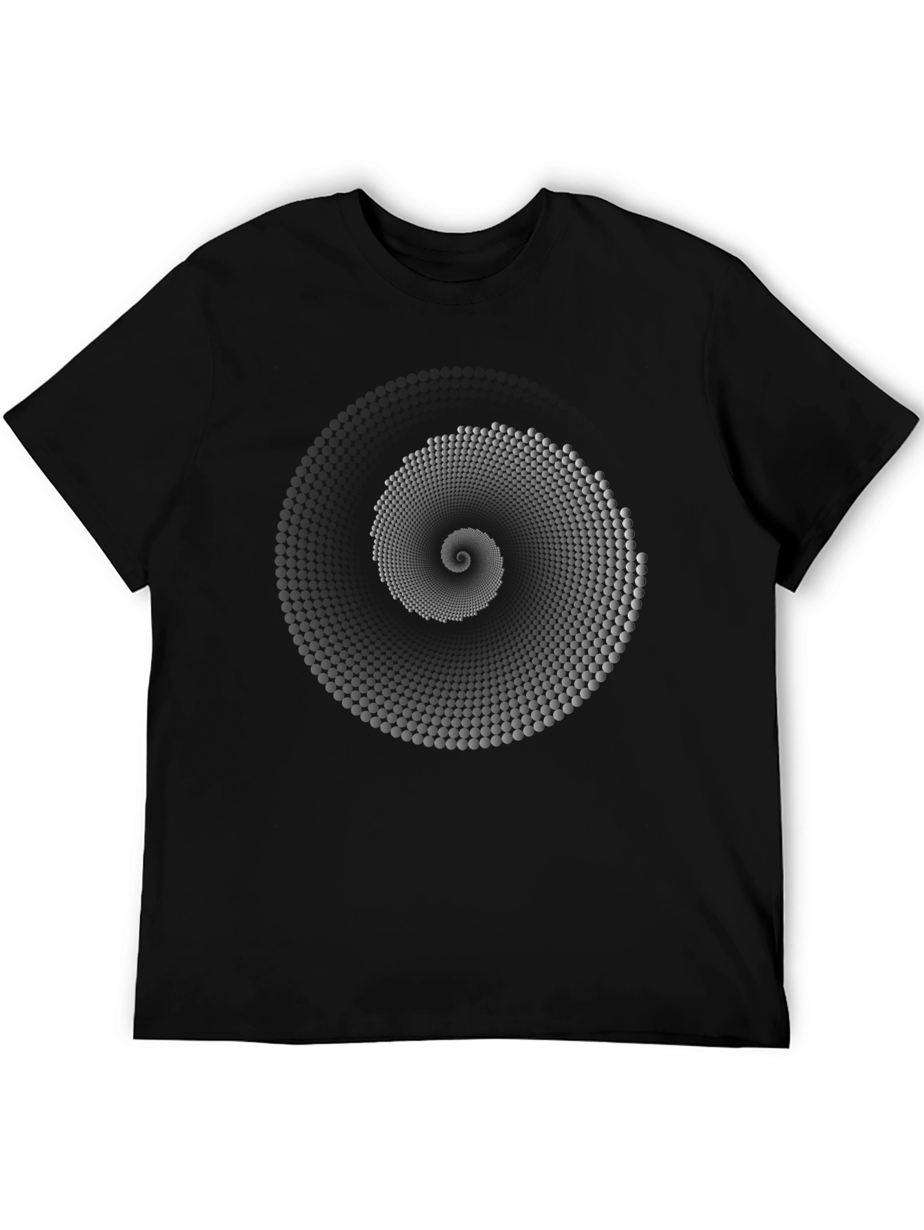Abstract Spiral Graphic Black T-Shirt