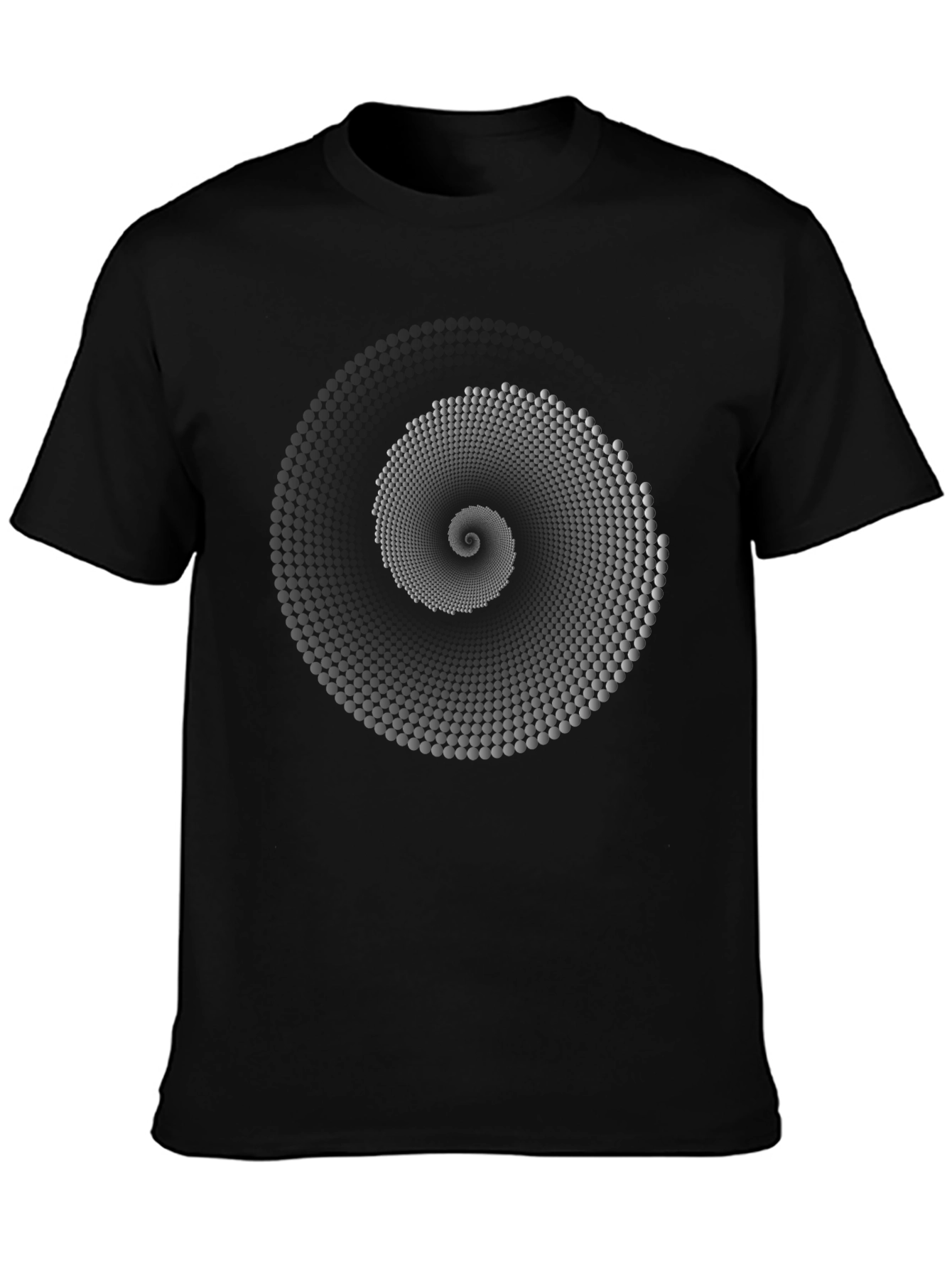 Abstract Spiral Graphic Black T-Shirt