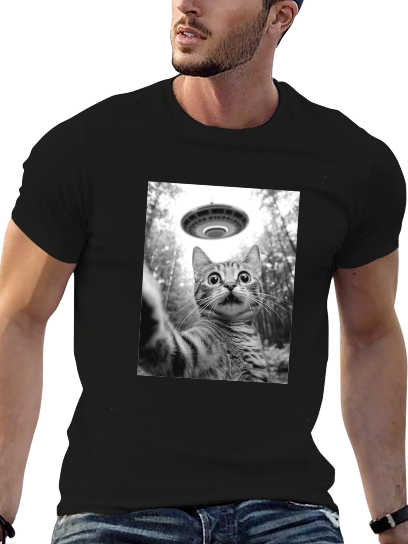UFO Cat T-Shirt: Funny Alien Abduction Tee