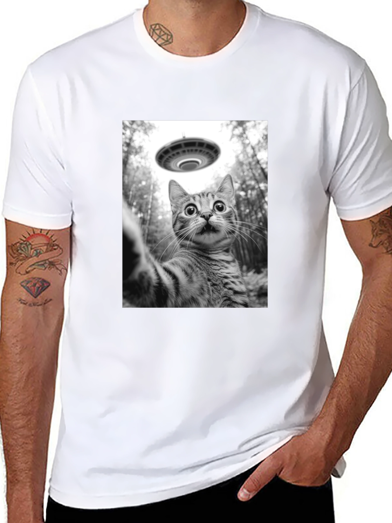UFO Cat T-Shirt: Funny Alien Abduction Tee