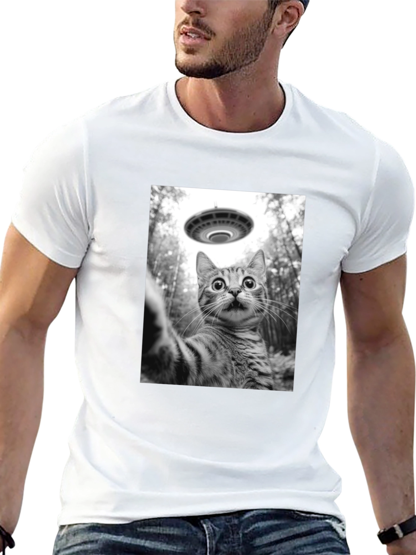 UFO Cat T-Shirt: Funny Alien Abduction Tee