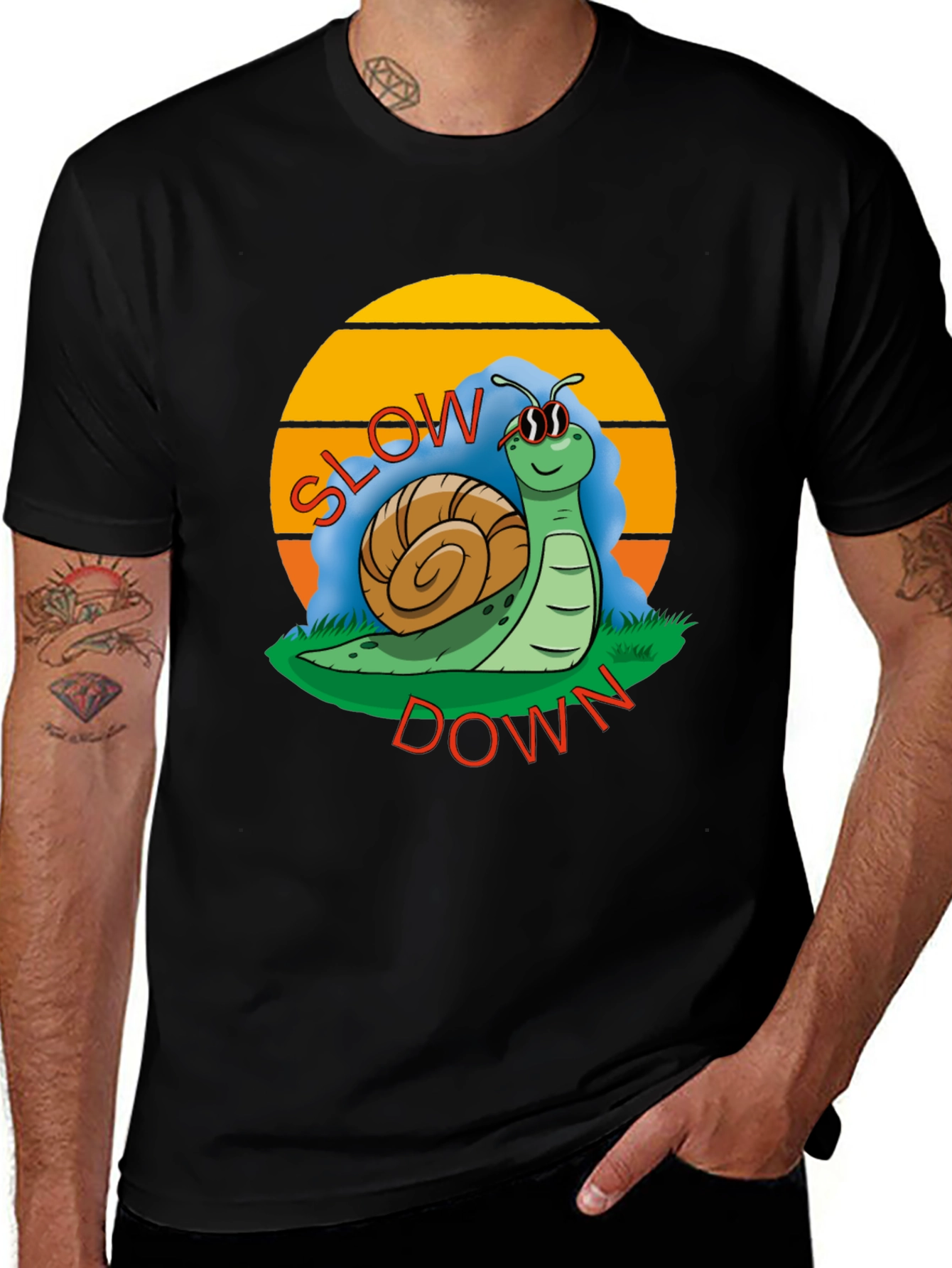 Funny Snail Slow Down T-Shirt - Graphic Tee