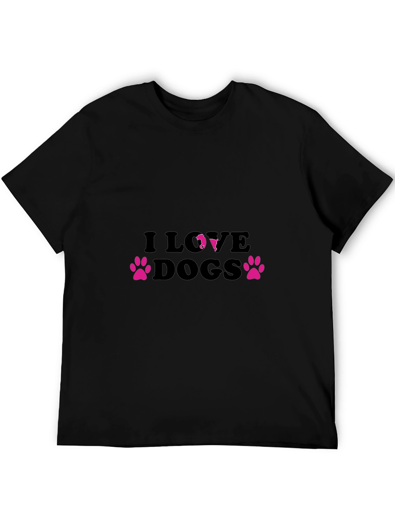I Love Dogs Black Tee