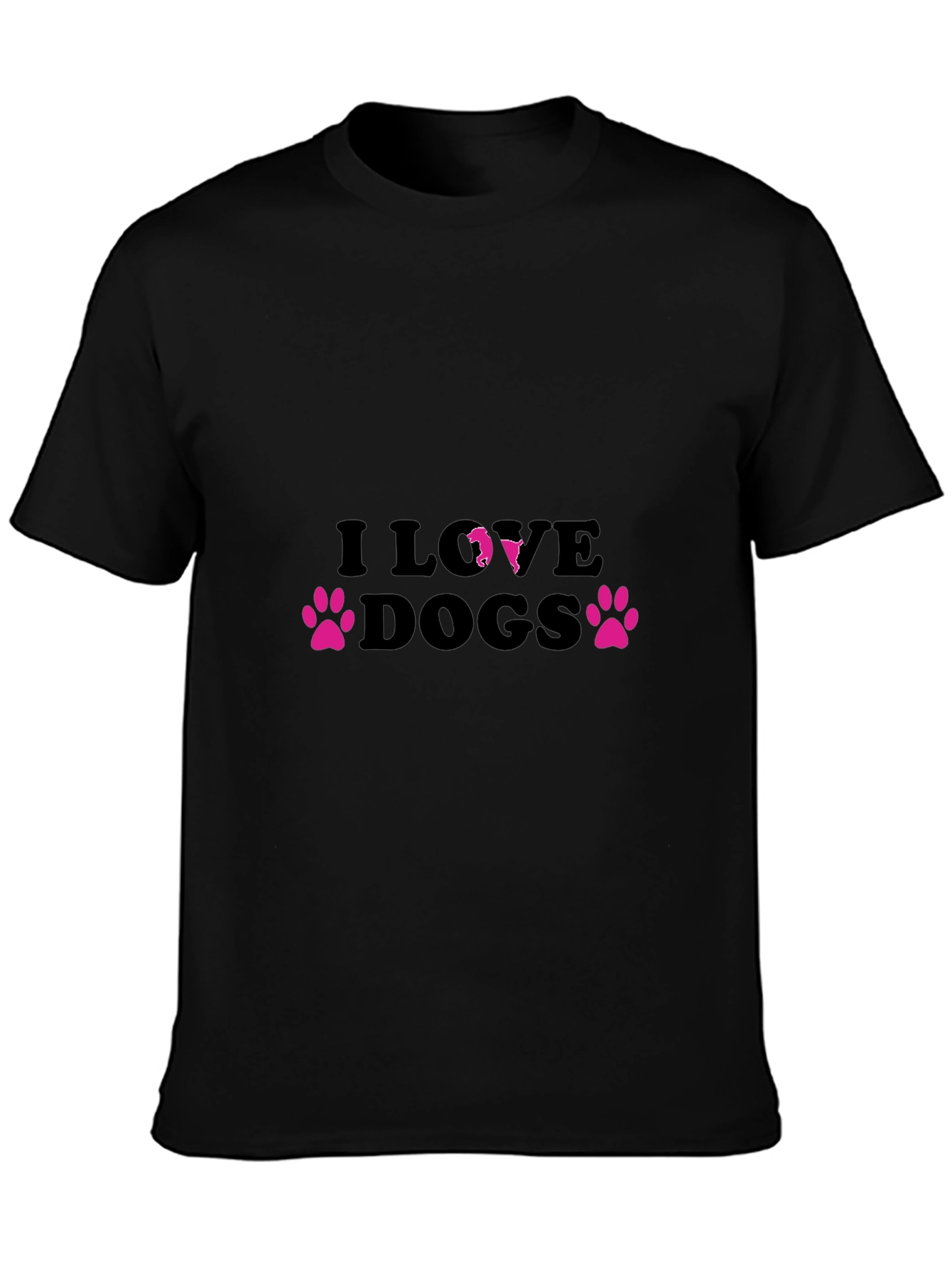 I Love Dogs Black Tee