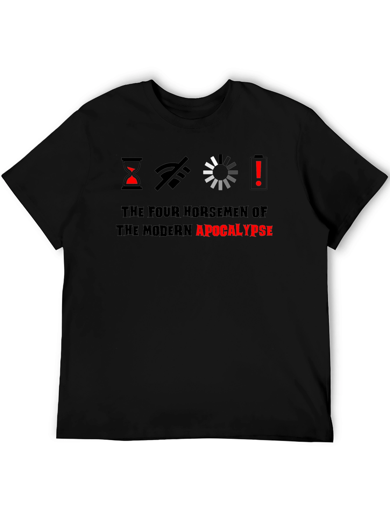 Modern Apocalypse Graphic Tee - Humorous Tech Design