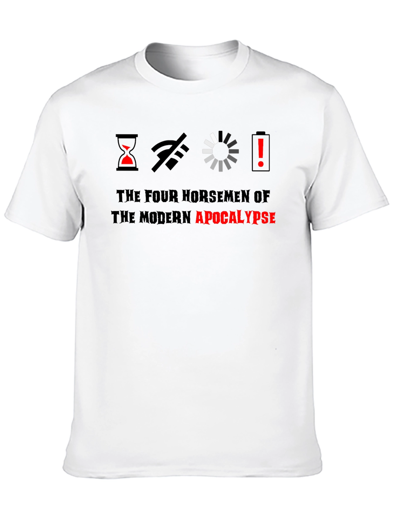 Modern Apocalypse Graphic Tee - Humorous Tech Design