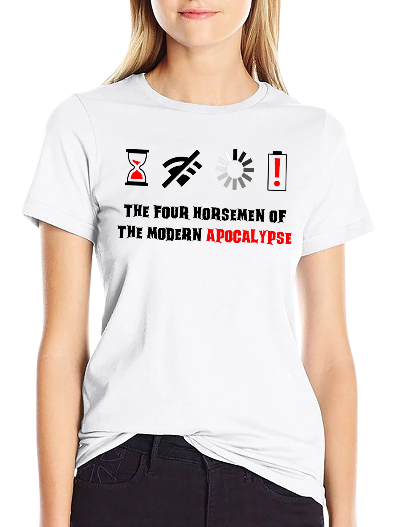 Modern Apocalypse Graphic Tee - Humorous Tech Design