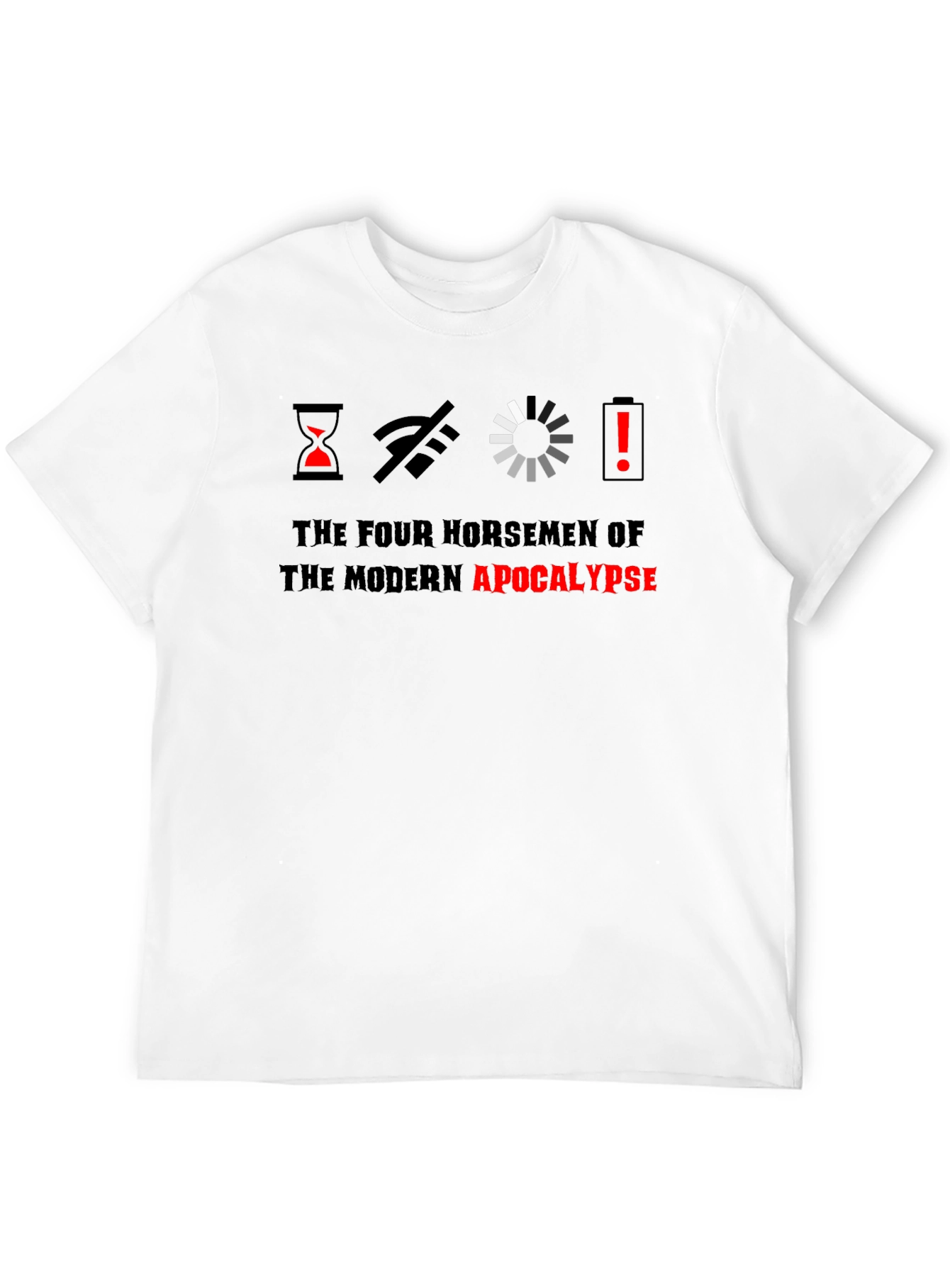 Modern Apocalypse Graphic Tee - Humorous Tech Design
