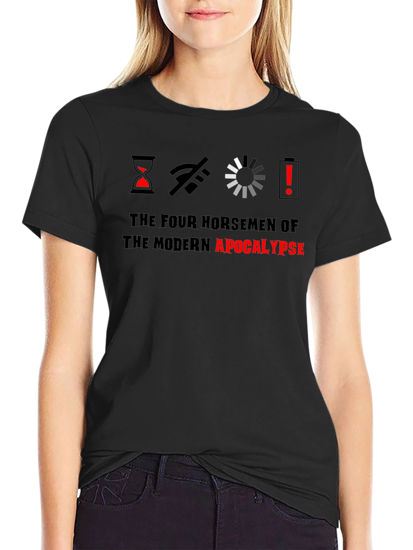 Modern Apocalypse Graphic Tee - Humorous Tech Design