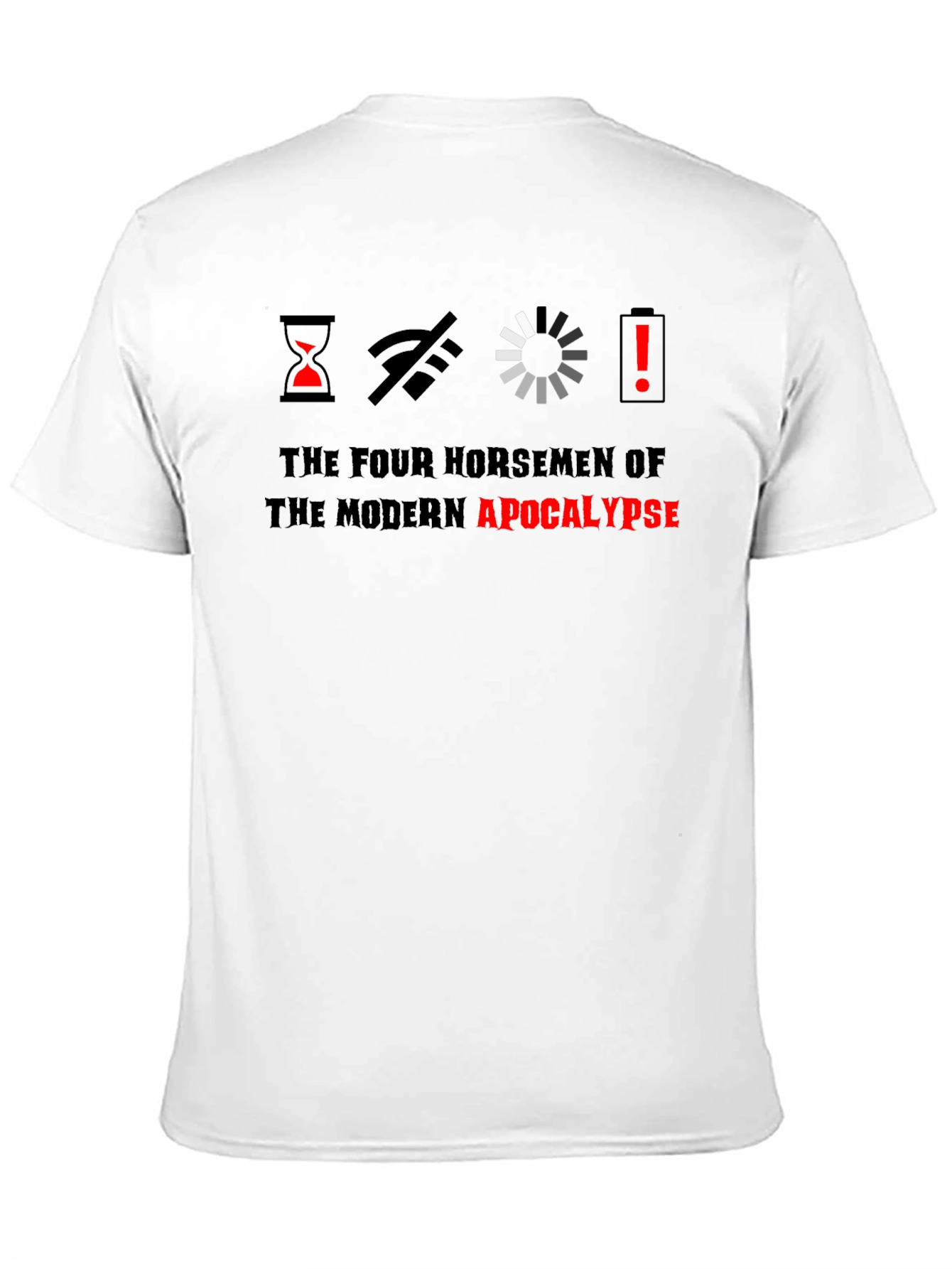 Modern Apocalypse Graphic Tee - Humorous Tech Design