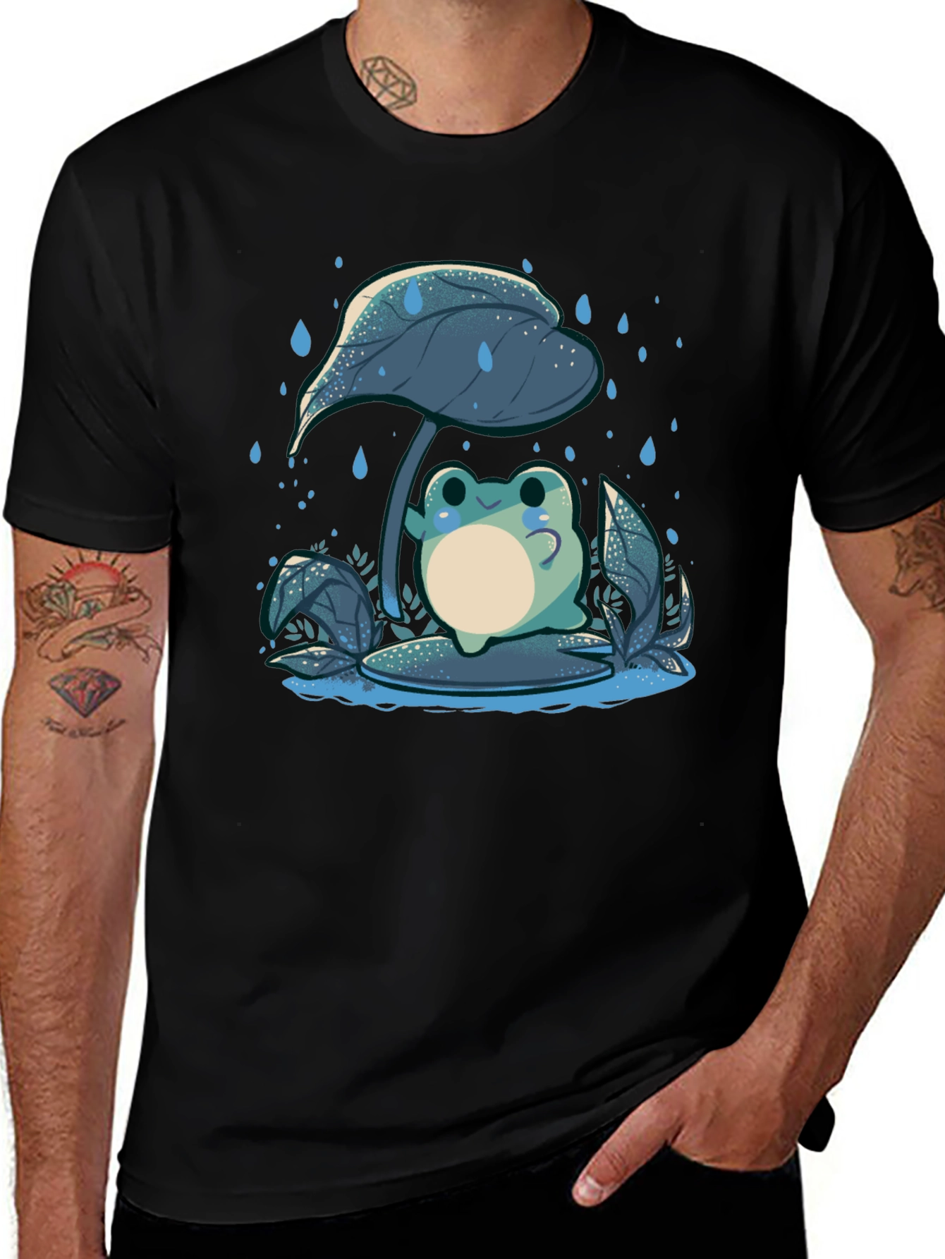 Frog Under Leaf Graphic Tee