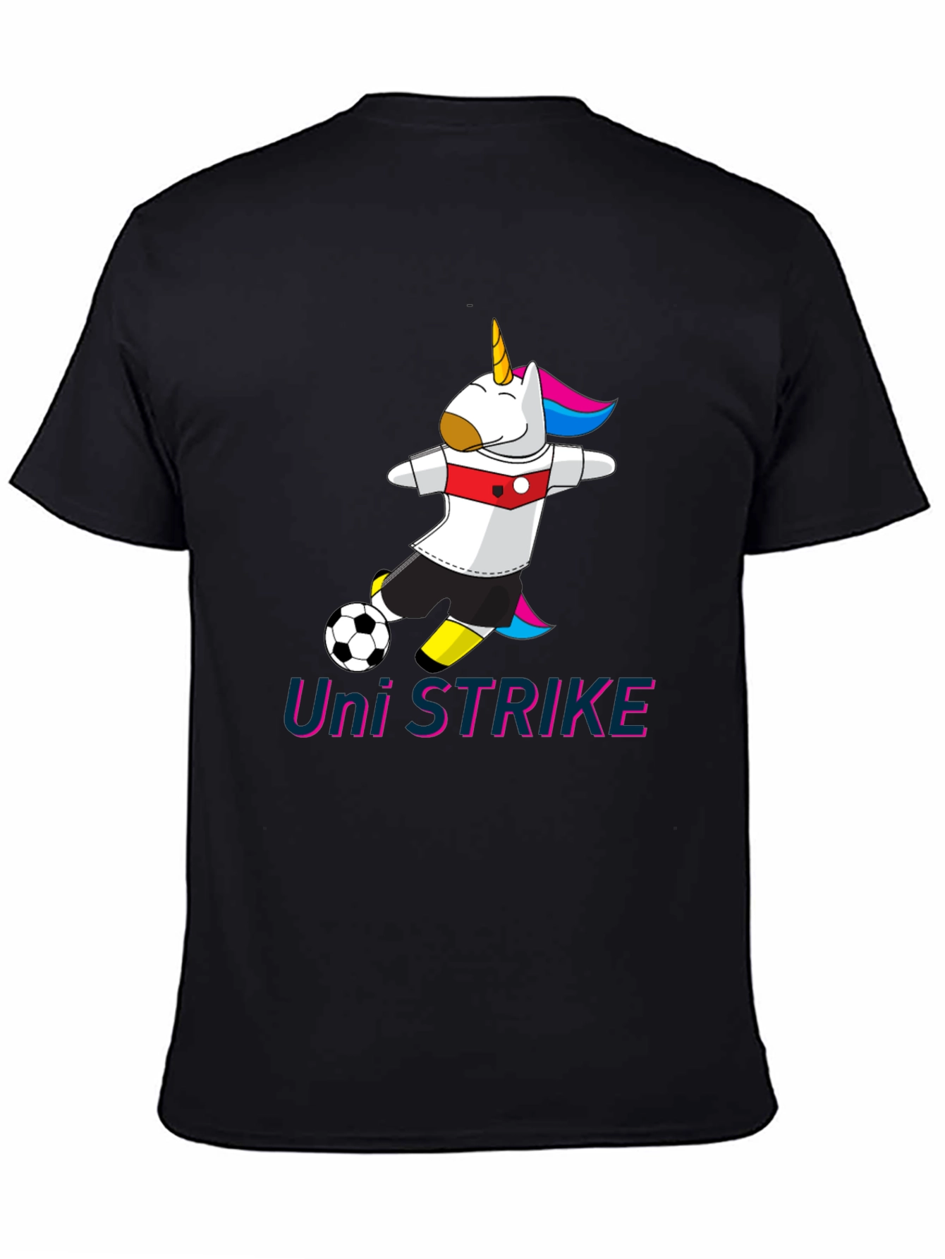 Uni Strike Soccer T-Shirt - Black Cotton Blend