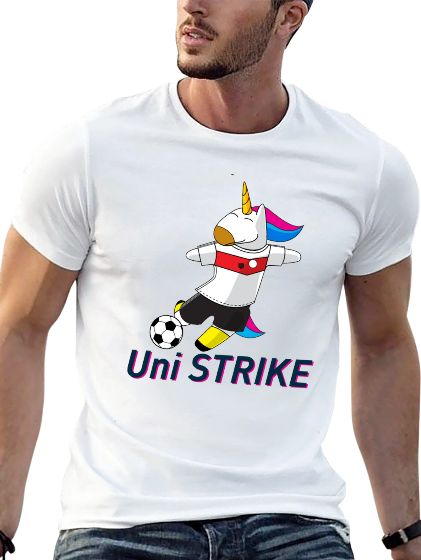 Uni Strike Soccer T-Shirt - Black Cotton Blend
