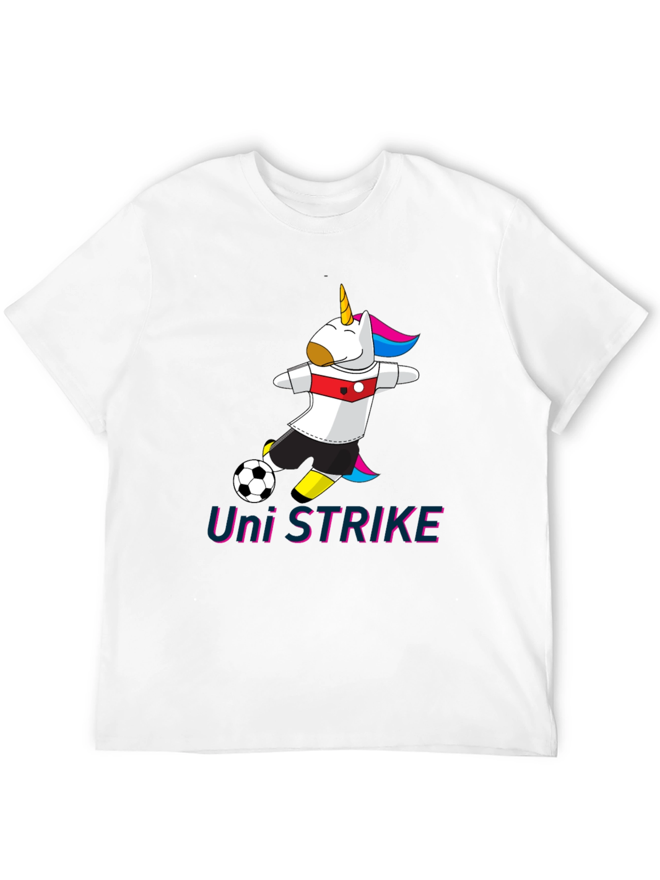 Uni Strike Soccer T-Shirt - Black Cotton Blend