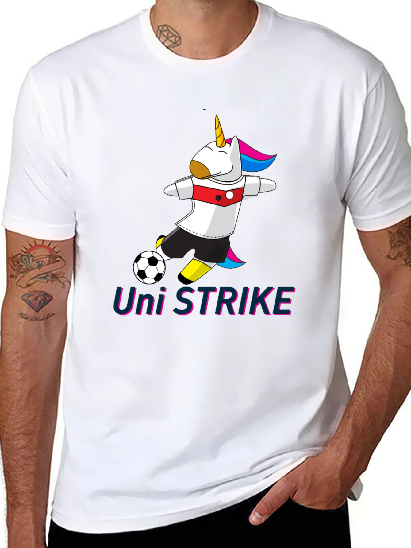 Uni Strike Soccer T-Shirt - Black Cotton Blend