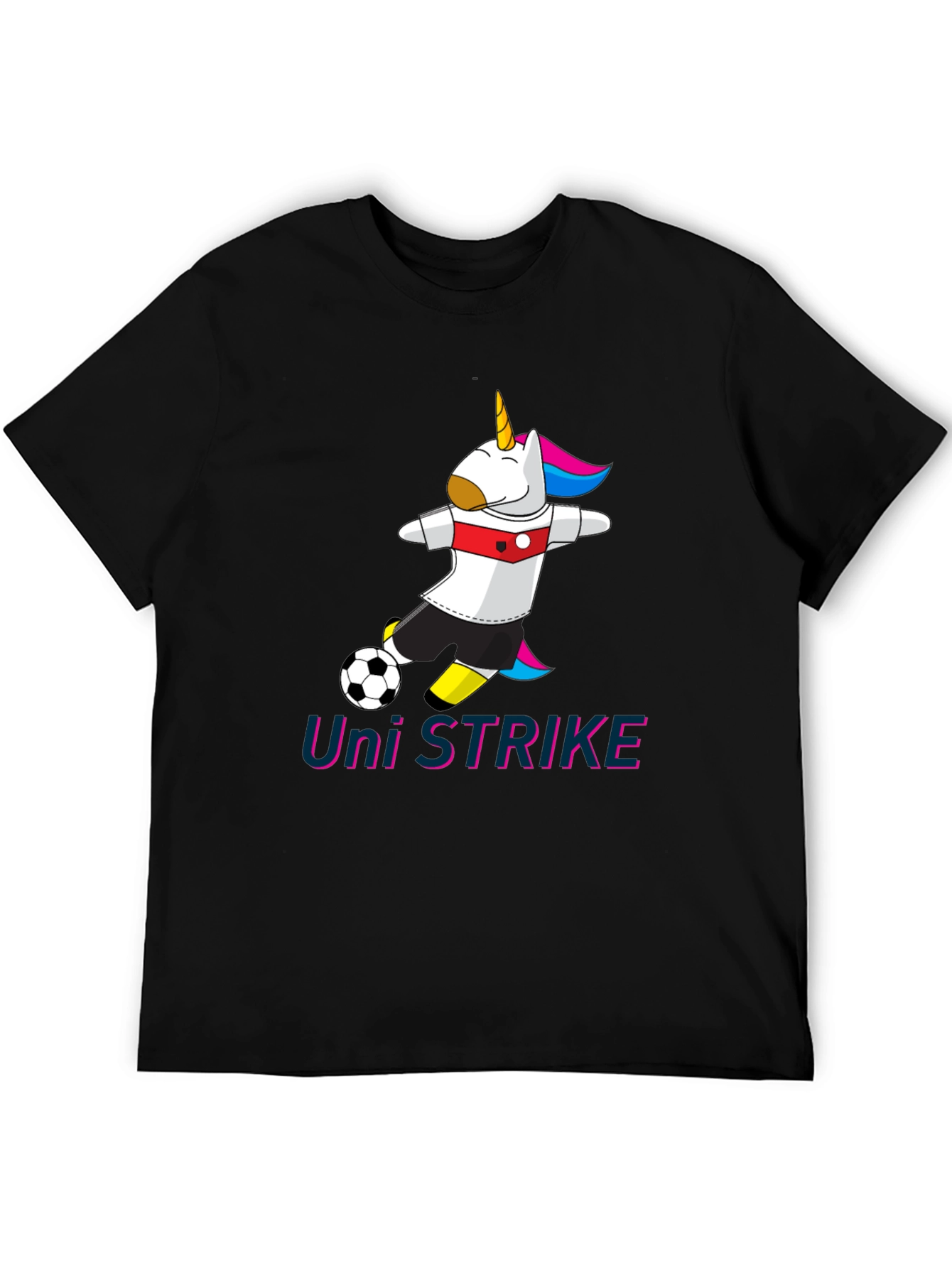 Uni Strike Soccer T-Shirt - Black Cotton Blend