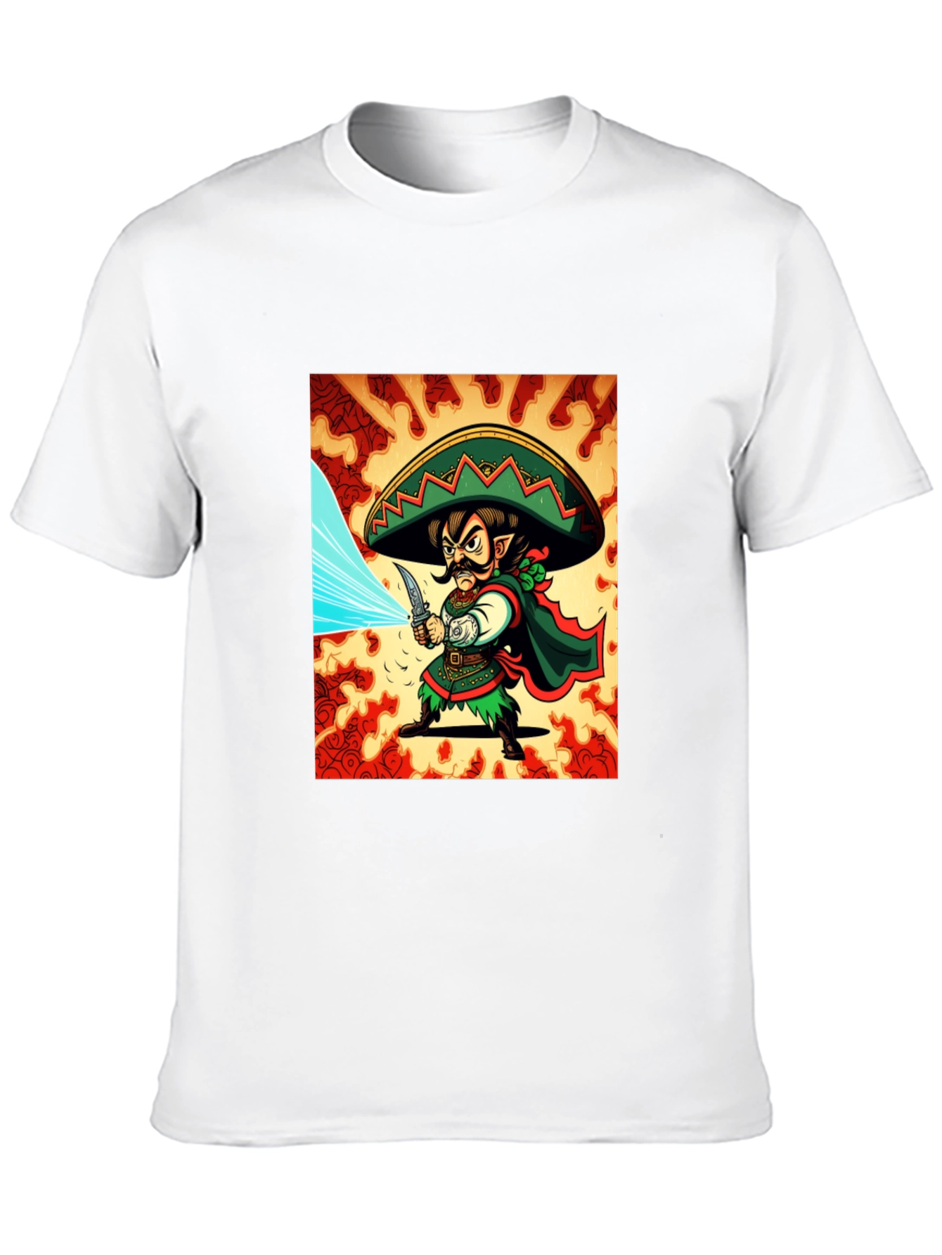 Mexican Elf Warrior Graphic Tee - Black Cotton