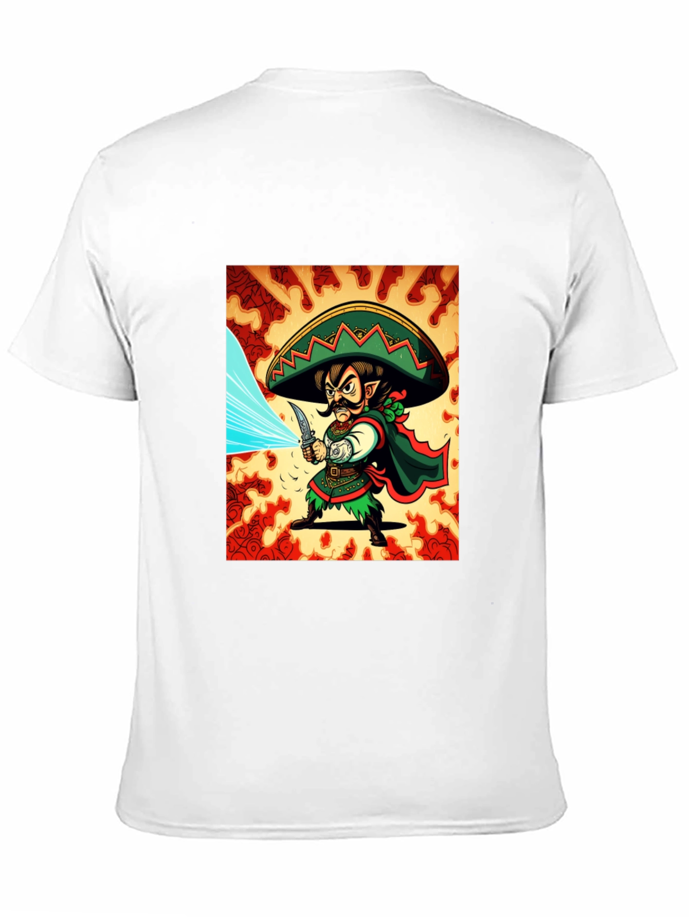 Mexican Elf Warrior Graphic Tee - Black Cotton