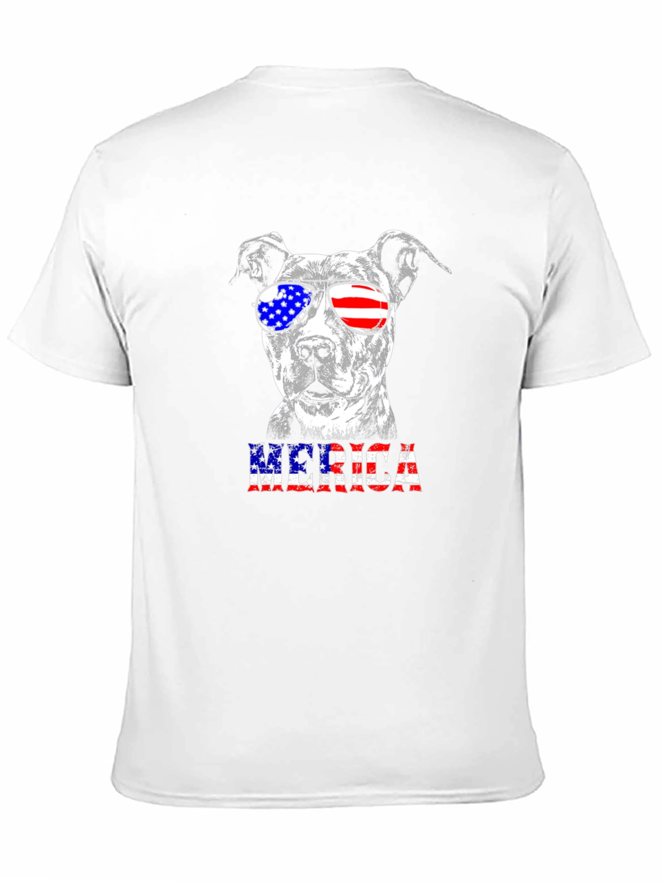 Patriotic Pitbull T-Shirt - American Flag Sunglasses