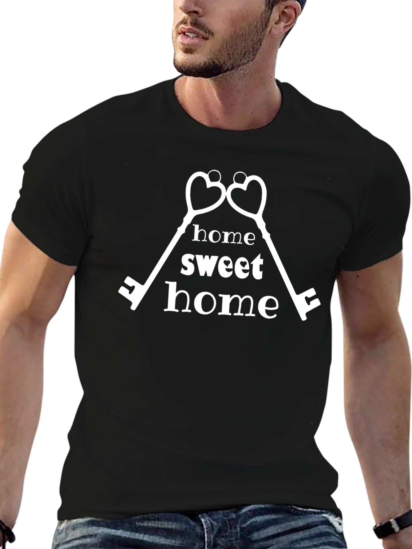 Home Sweet Home Heart Keys Graphic T-Shirt