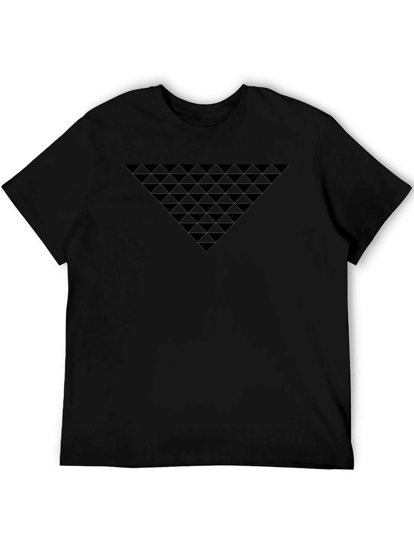 Mens Triangle Geometric Pattern Graphic T-Shirt