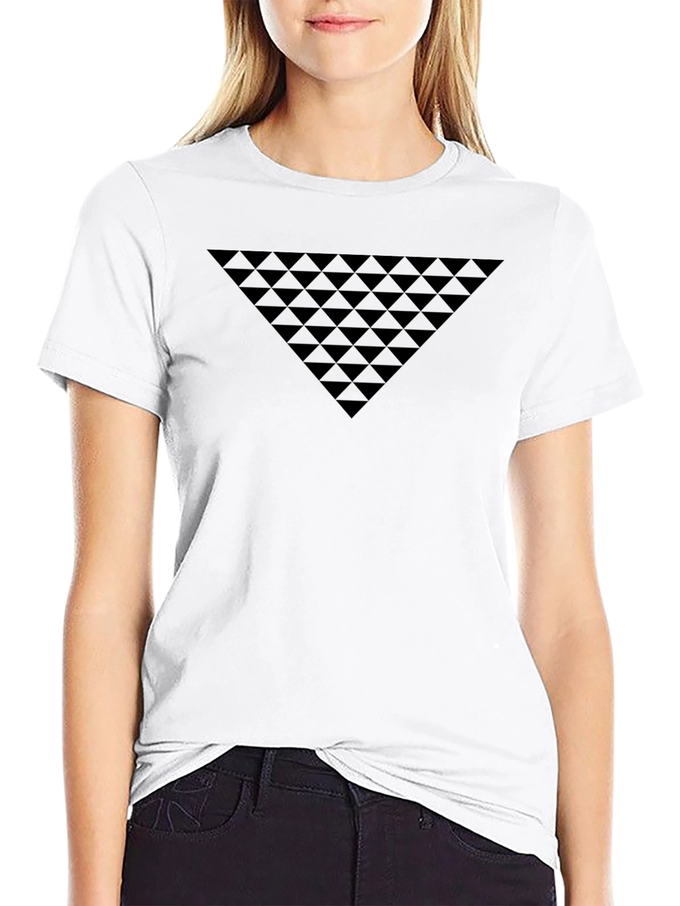 Mens Triangle Geometric Pattern Graphic T-Shirt