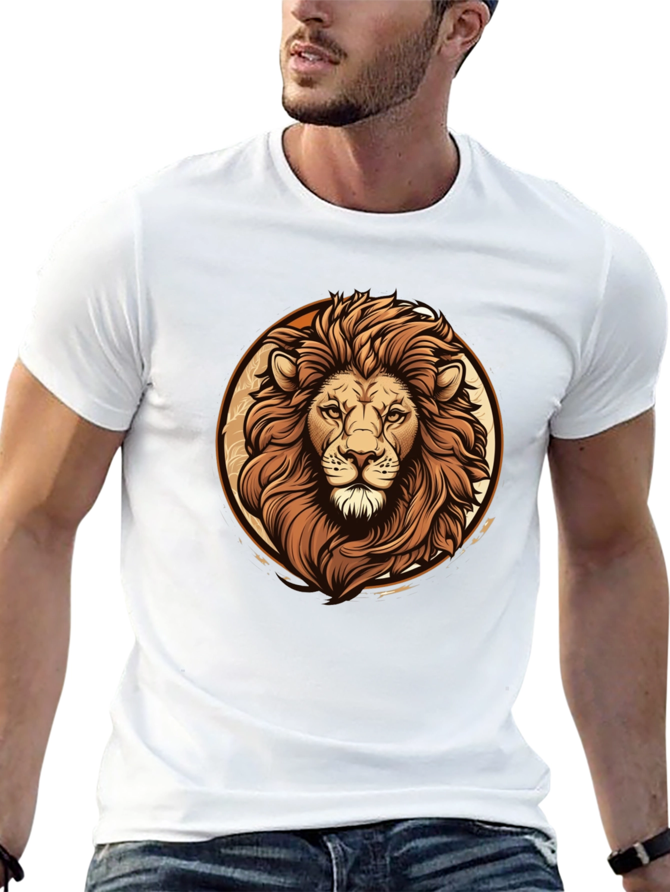 Lion Graphic Tee - Bold Animal Print Black T-Shirt