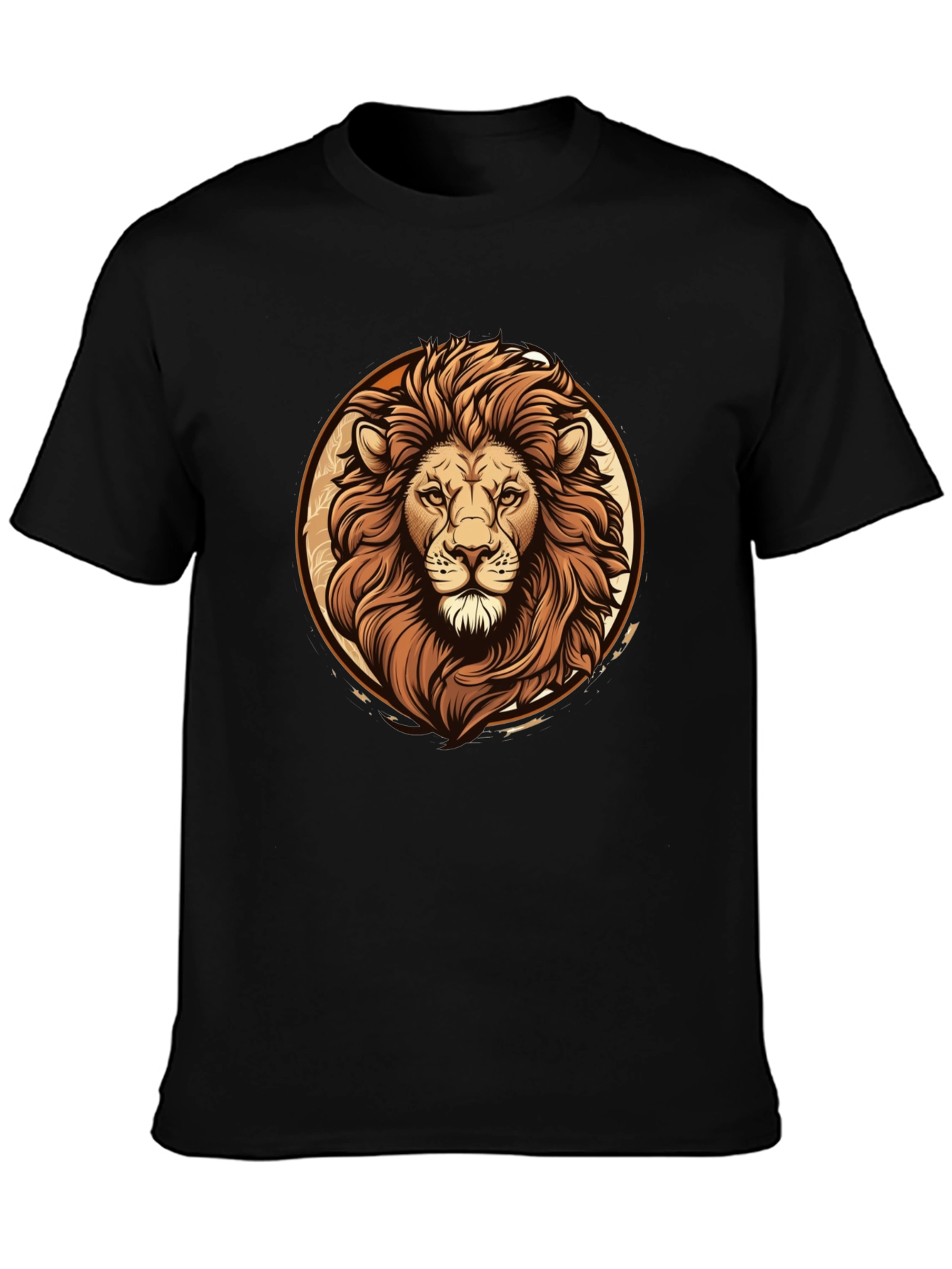 Lion Graphic Tee - Bold Animal Print Black T-Shirt