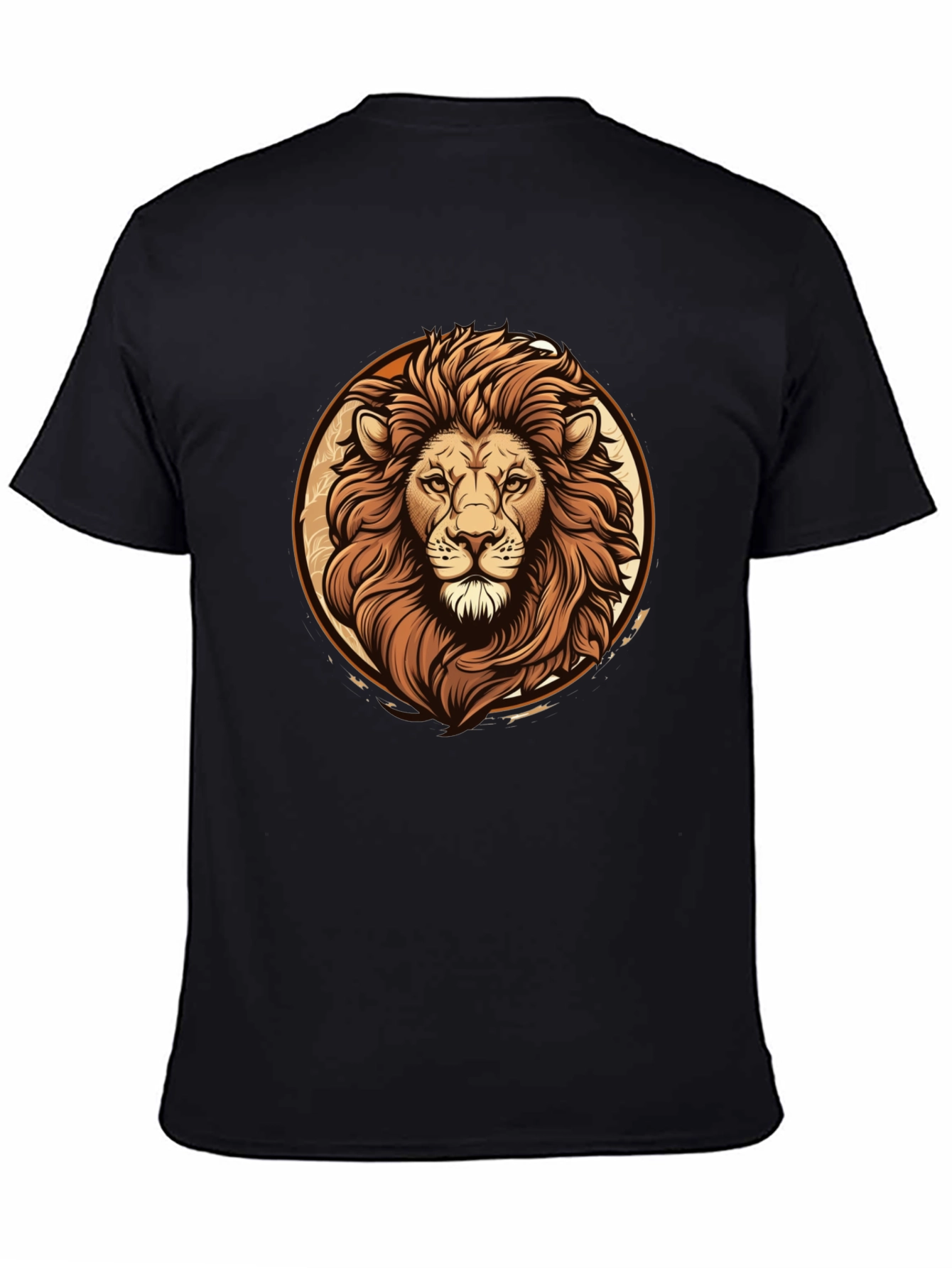 Lion Graphic Tee - Bold Animal Print Black T-Shirt