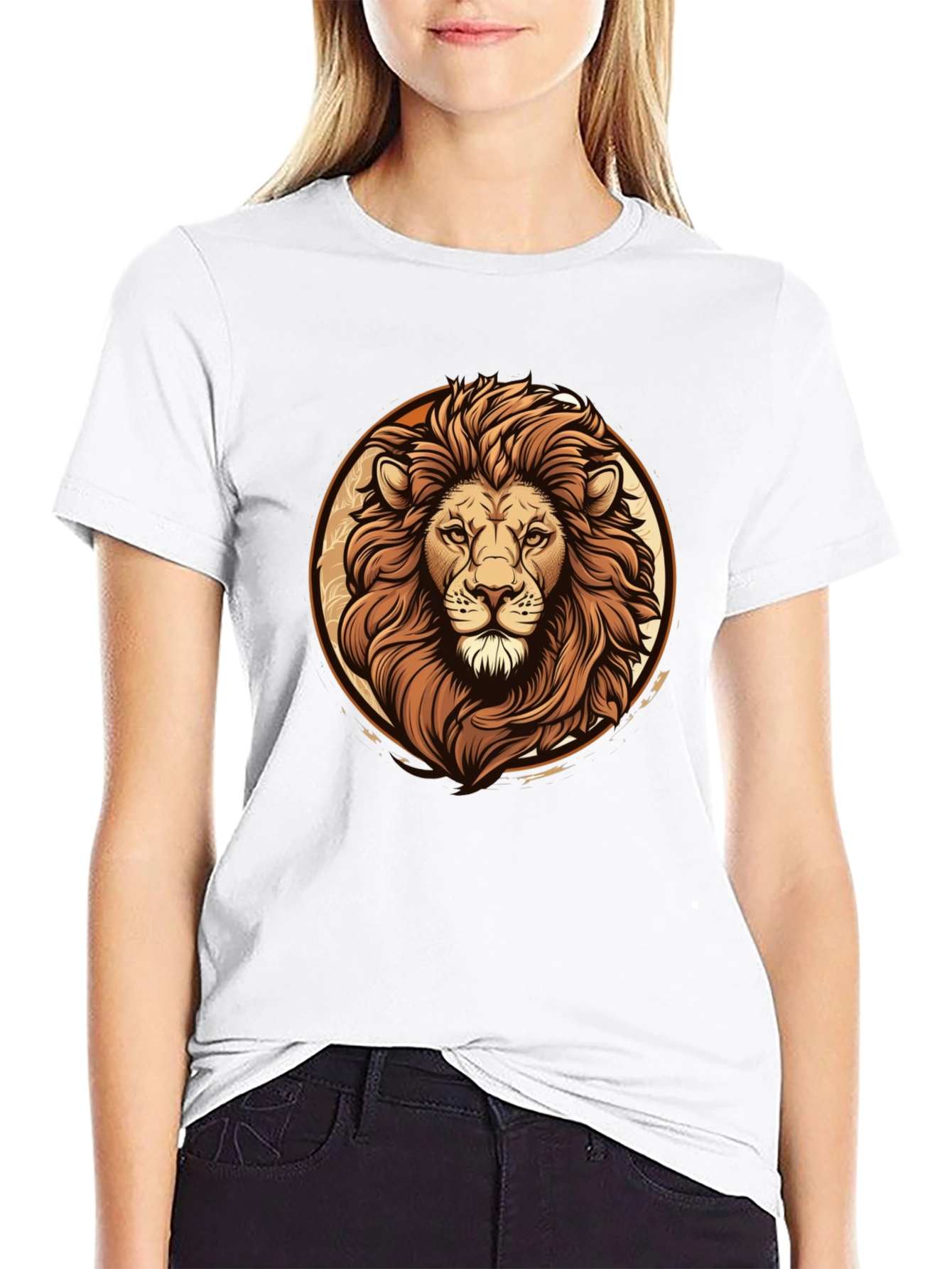 Lion Graphic Tee - Bold Animal Print Black T-Shirt