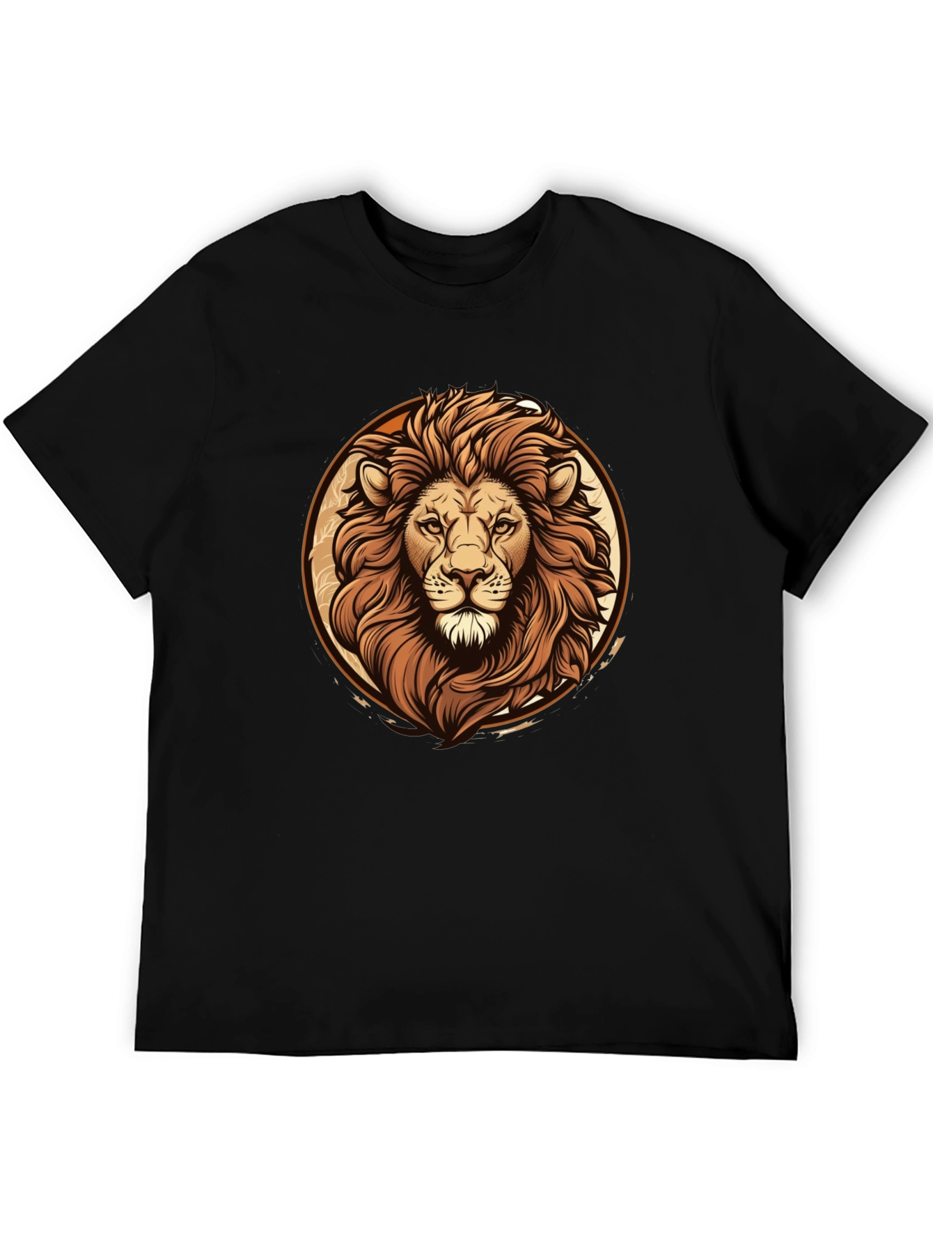 Lion Graphic Tee - Bold Animal Print Black T-Shirt