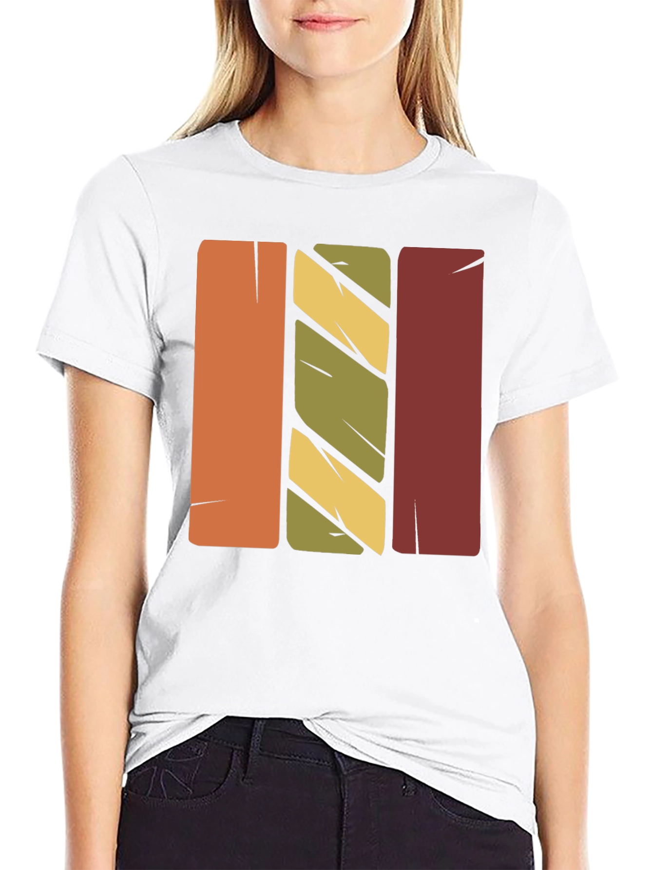 Retro Vertical Stripes Graphic T-Shirt