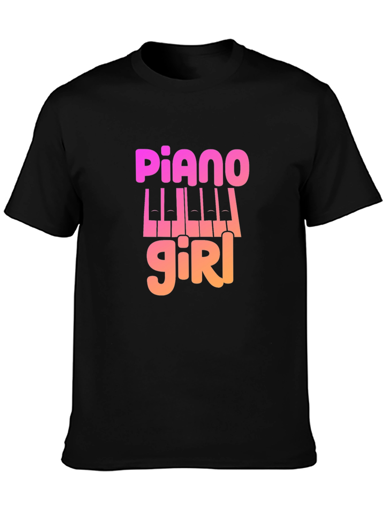 Piano Girl Graphic Tee - Music Lovers T-Shirt