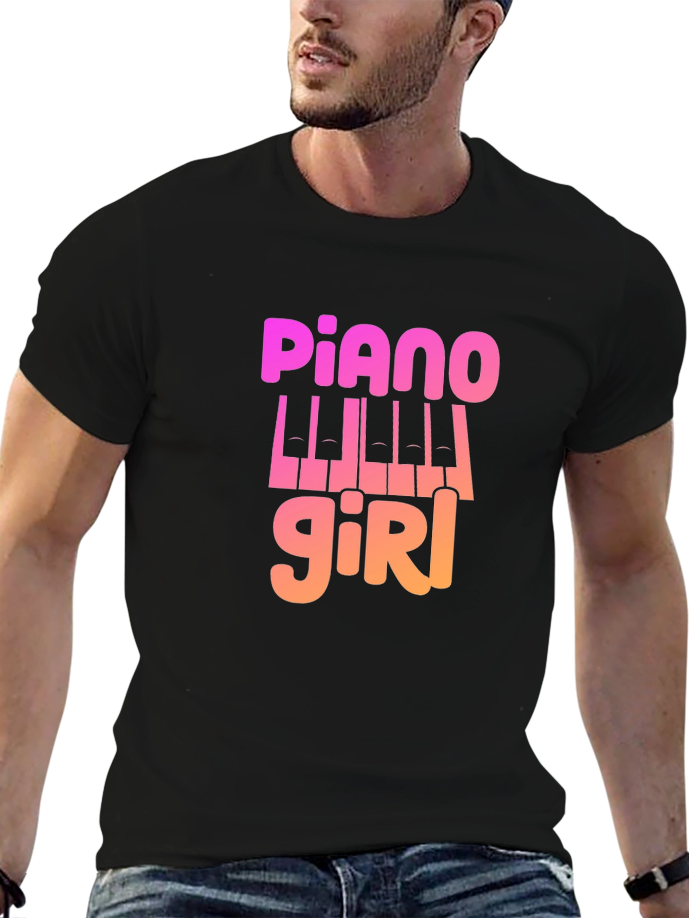 Piano Girl Graphic Tee - Music Lovers T-Shirt