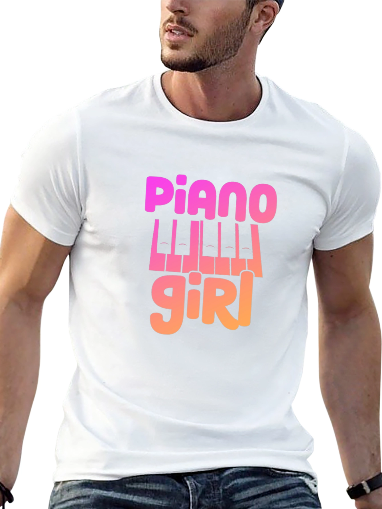 Piano Girl Graphic Tee - Music Lovers T-Shirt