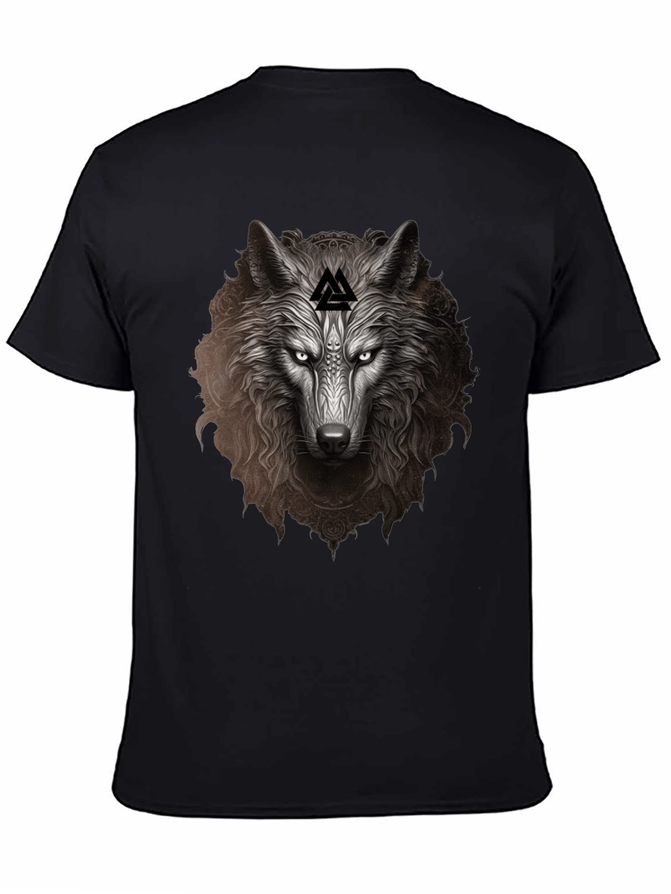 Wolf Head Graphic Tee - Viking Valhalla Design