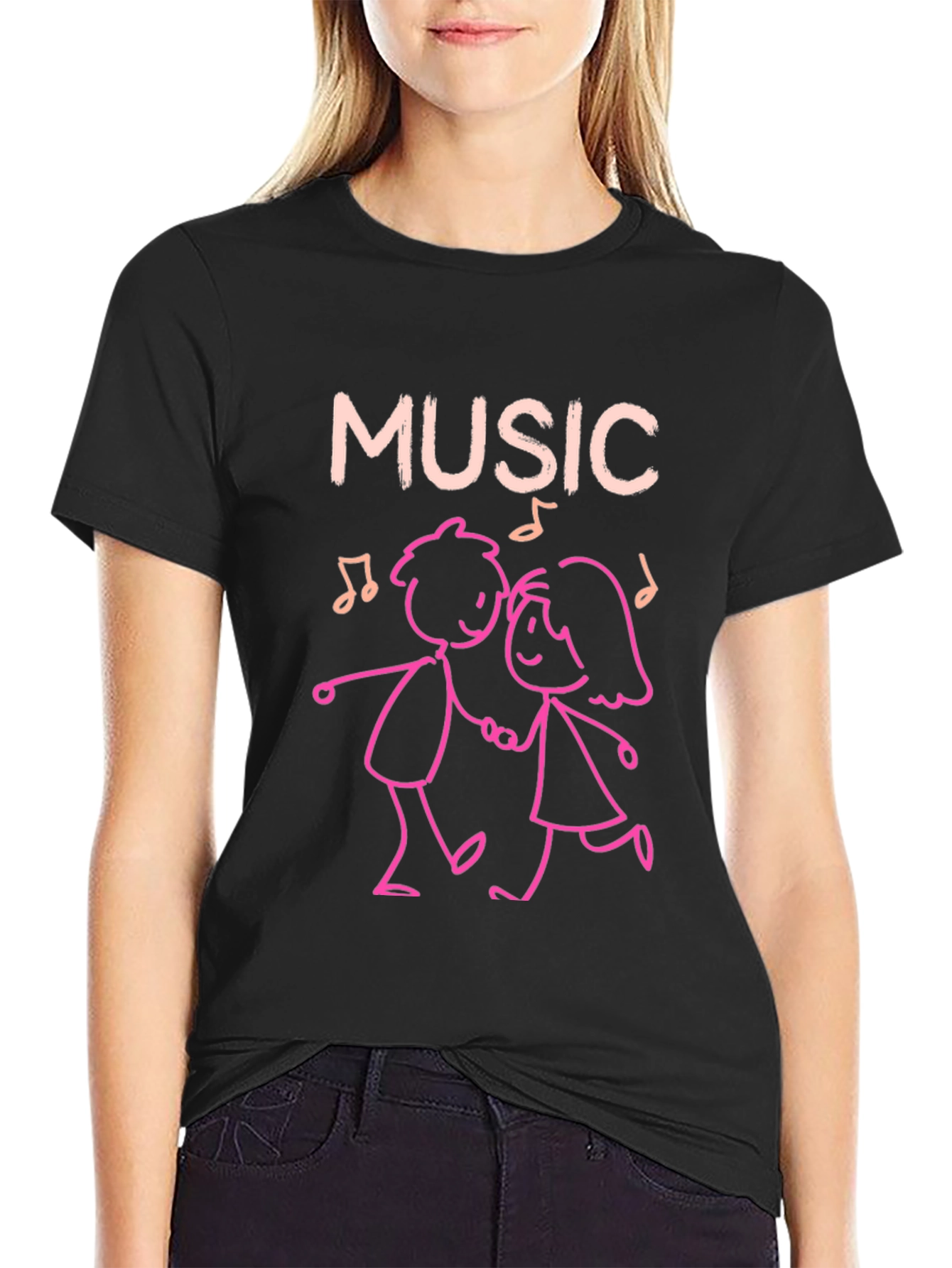 Music Lovers Dancing Couple Graphic Tee