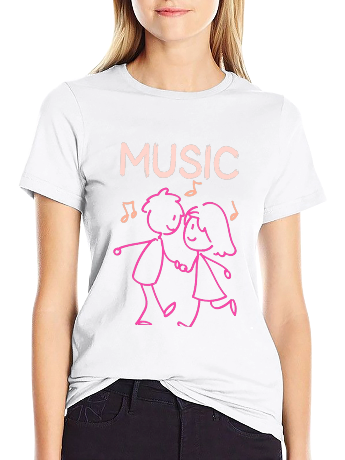 Music Lovers Dancing Couple Graphic Tee