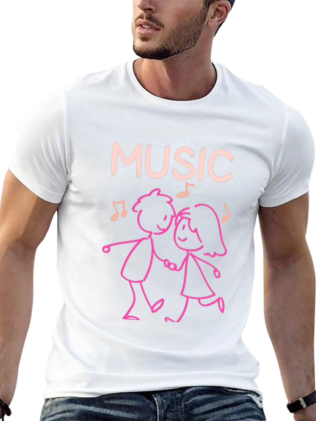 Music Lovers Dancing Couple Graphic Tee