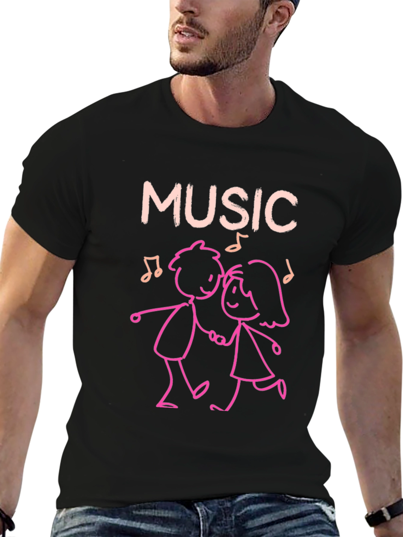 Music Lovers Dancing Couple Graphic Tee