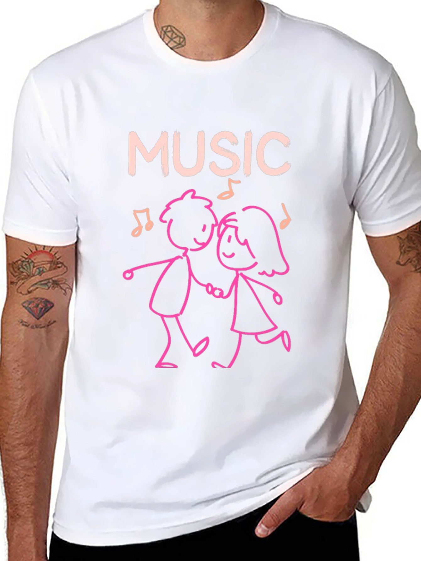 Music Lovers Dancing Couple Graphic Tee