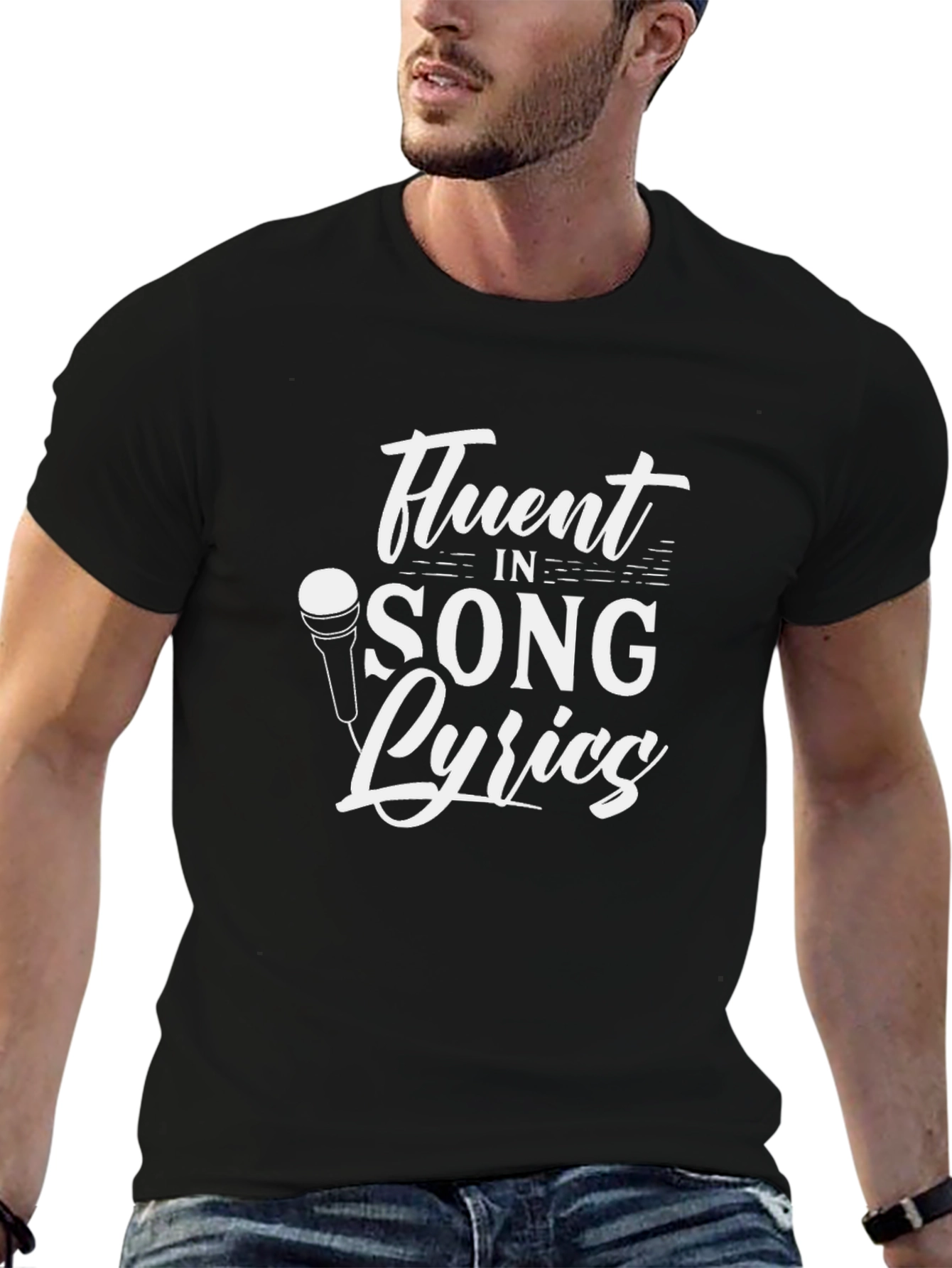 Fluent in Song Lyrics Black T-Shirt