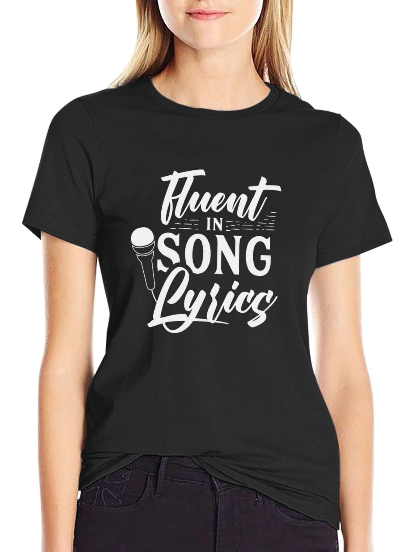 Fluent in Song Lyrics Black T-Shirt