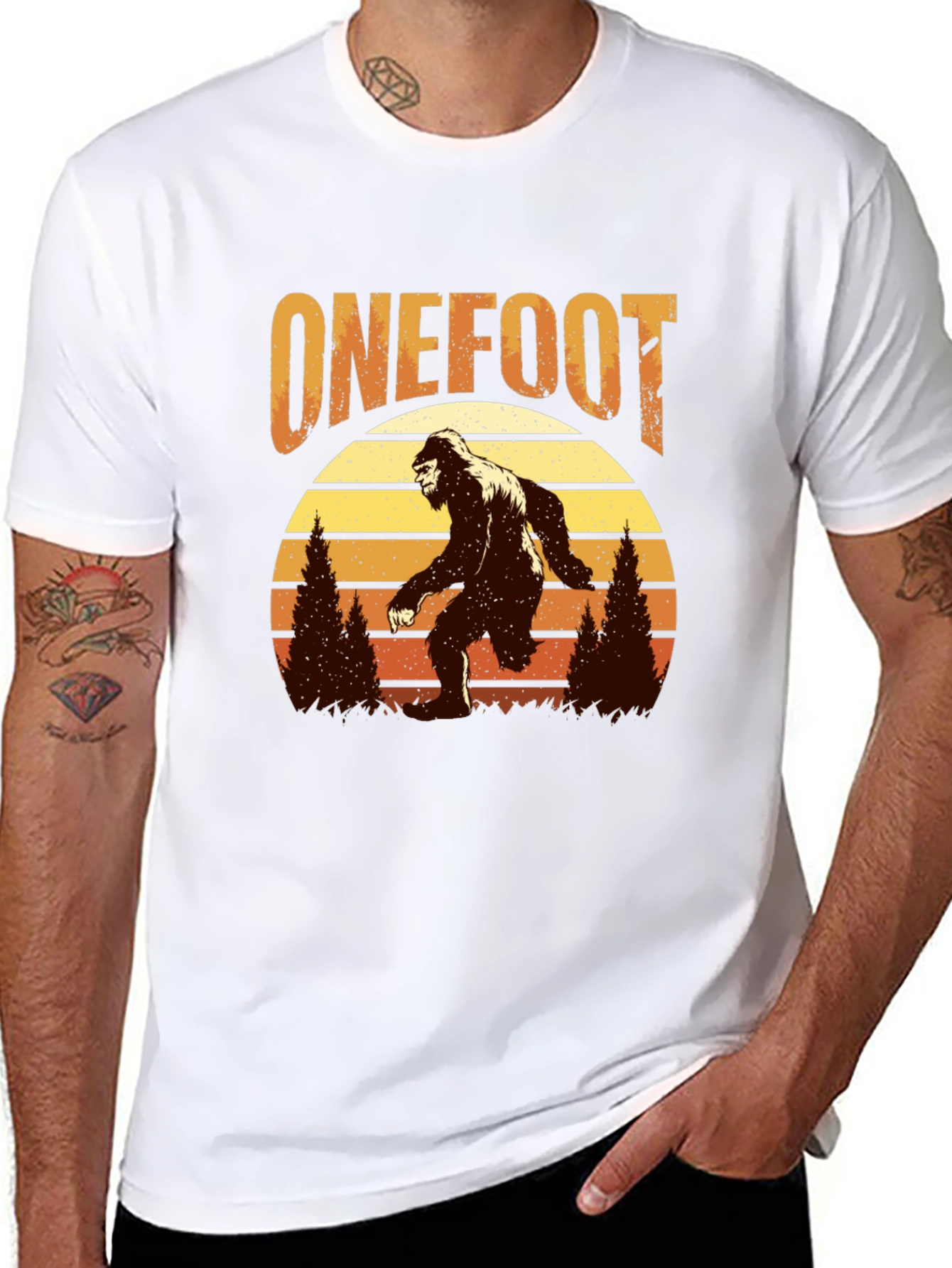 Retro Bigfoot T-Shirt - One Foot Design