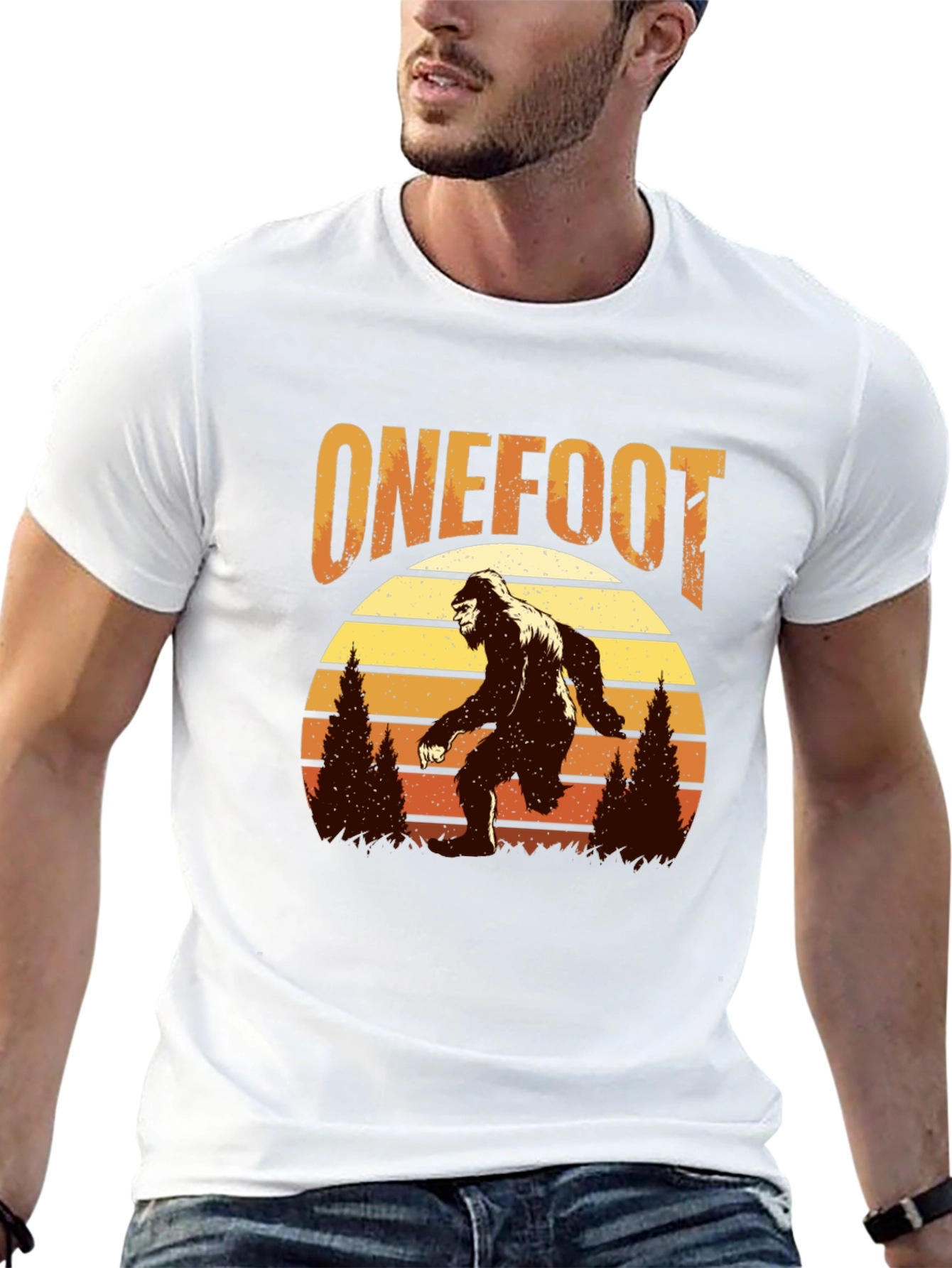 Retro Bigfoot T-Shirt - One Foot Design