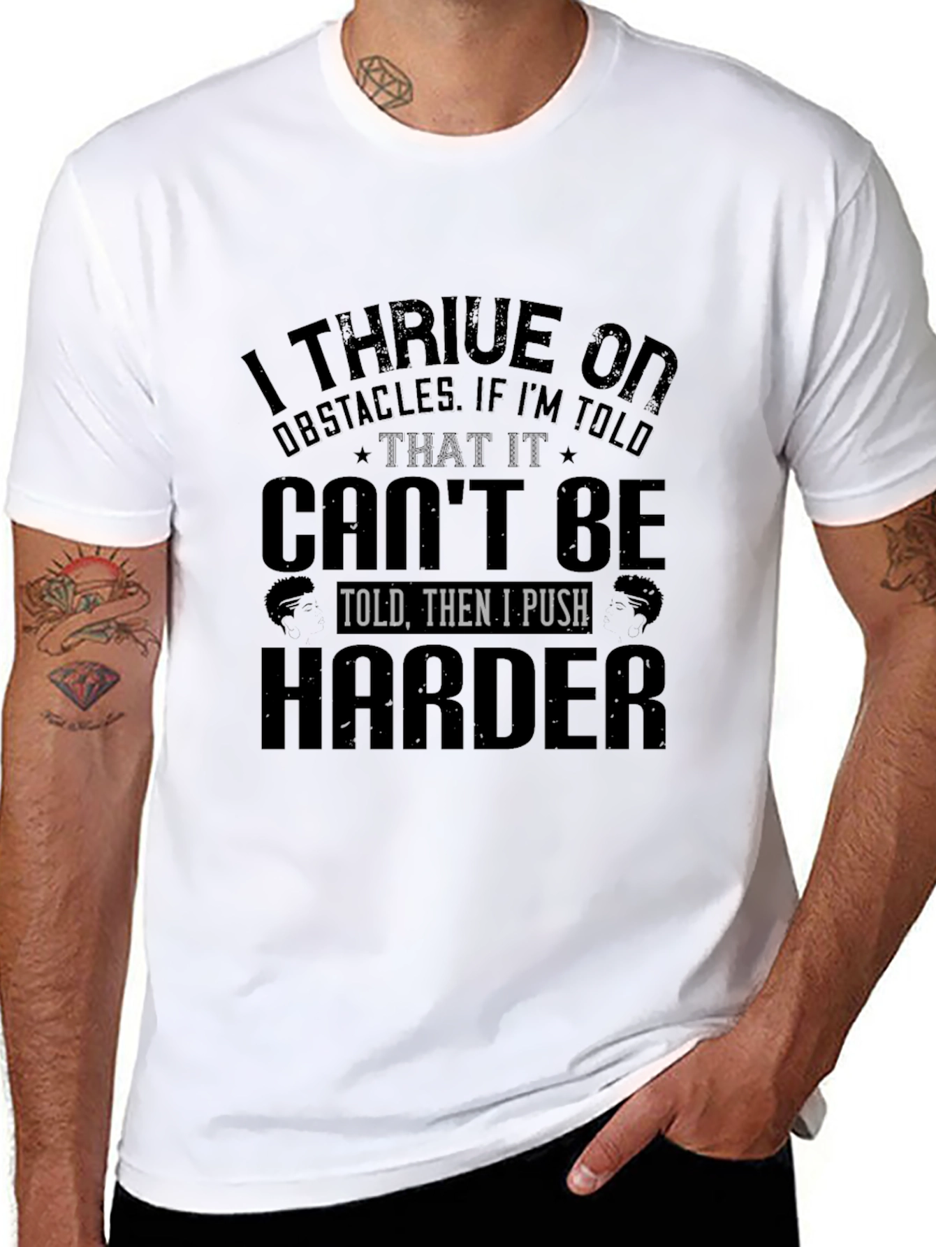 I Thrive on Obstacles Black T-Shirt