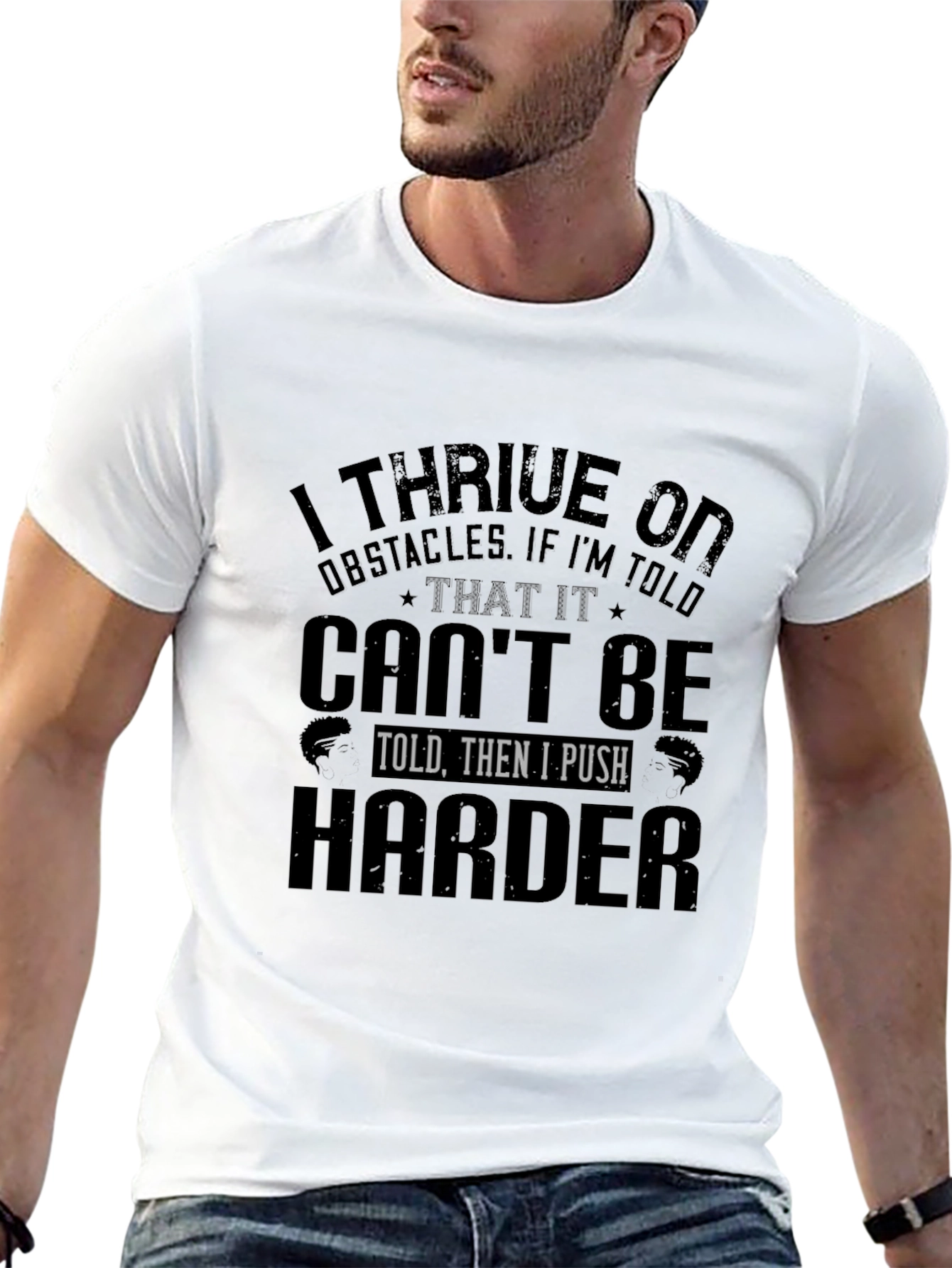 I Thrive on Obstacles Black T-Shirt