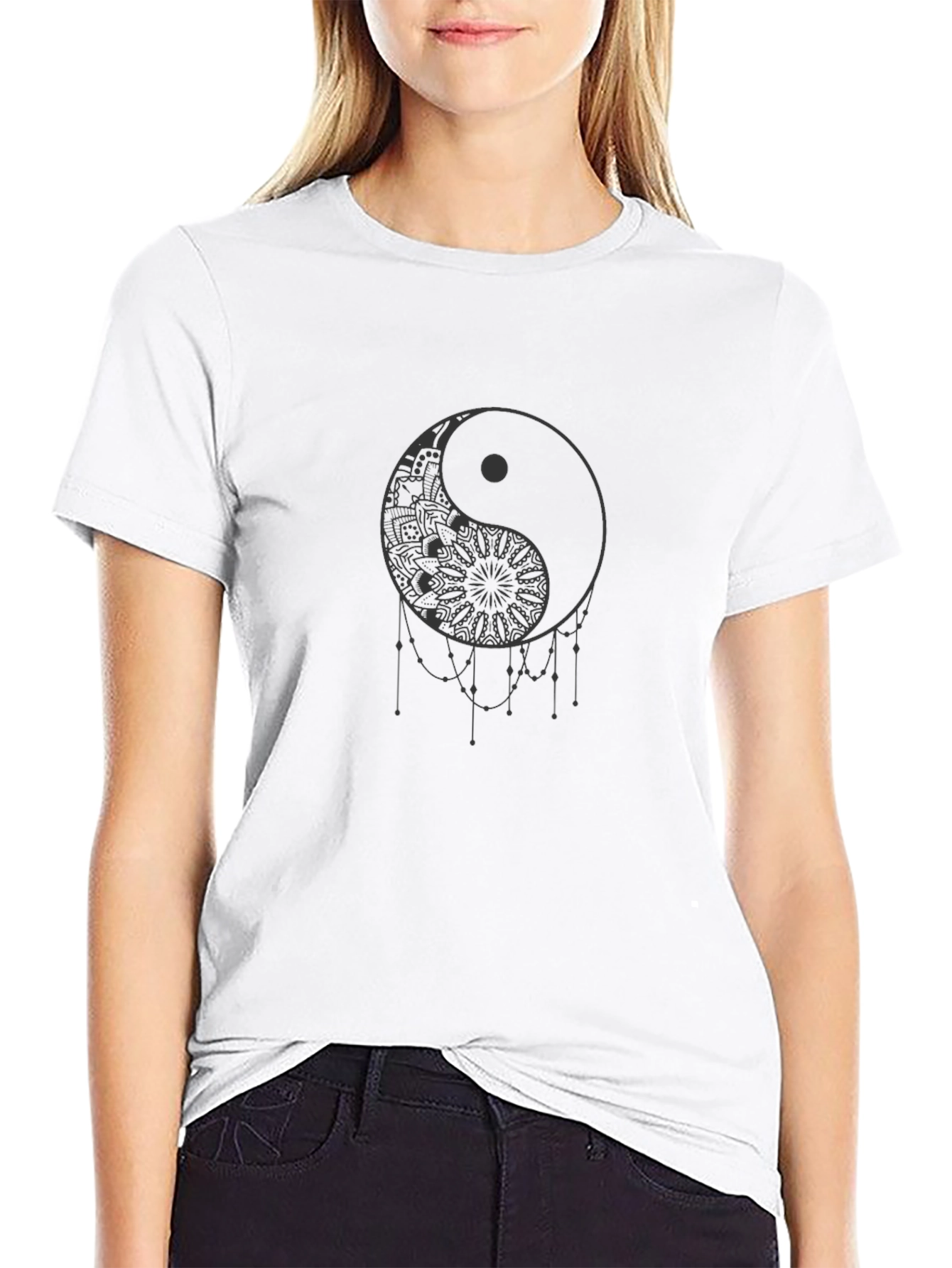 Yin Yang Mandala Graphic T-Shirt - Stylish Comfort