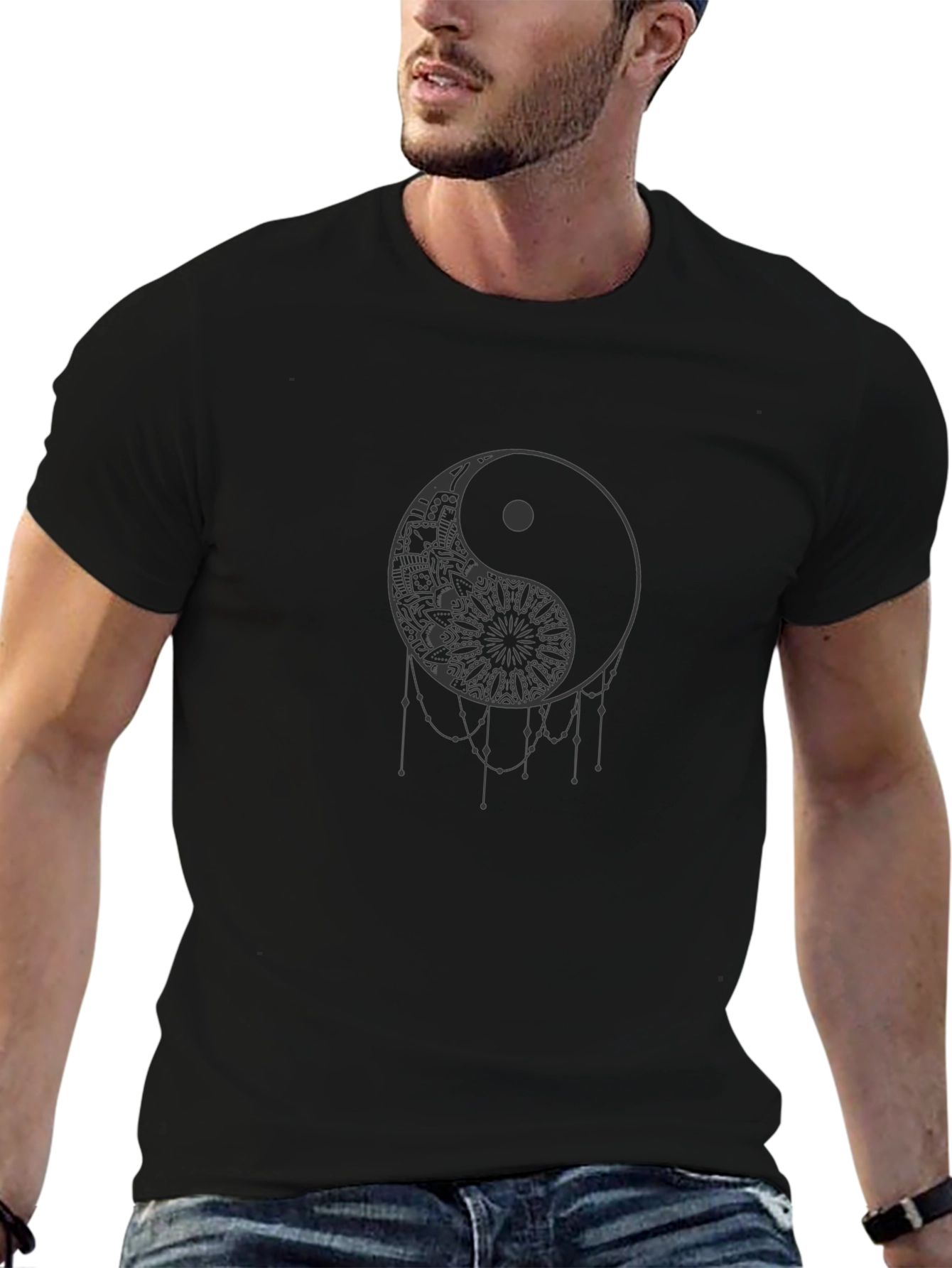 Yin Yang Mandala Graphic T-Shirt - Stylish Comfort