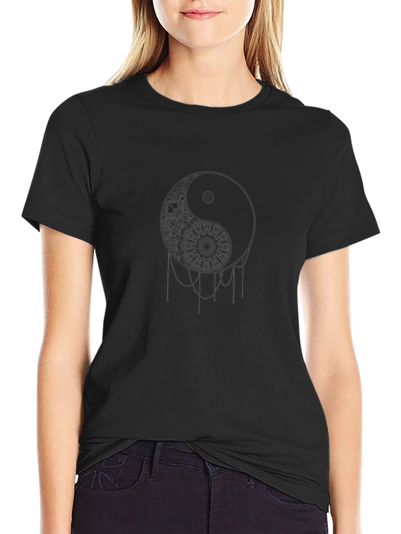 Yin Yang Mandala Graphic T-Shirt - Stylish Comfort